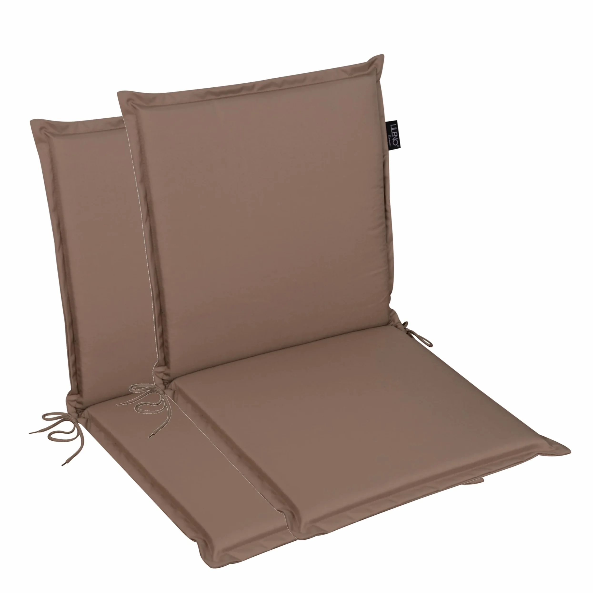 Juego de 2 Cojines para Silla de Jardín con Respaldo Bajo, Color Topo, Cómodos para Tumbonas y Sillas de Jardín