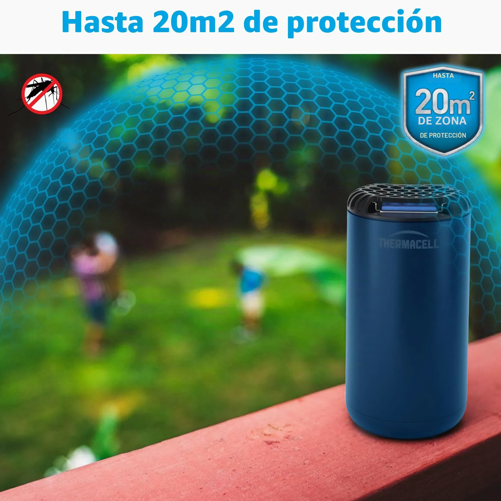 Thermacell - Pack difusor Azul + recargas de 120 Horas | hasta 132 Horas de Uso | Anti Mosquito y Mosquito Tigres | Zona de protección 20 m² | Efecto rápido | Inodoro | Azul