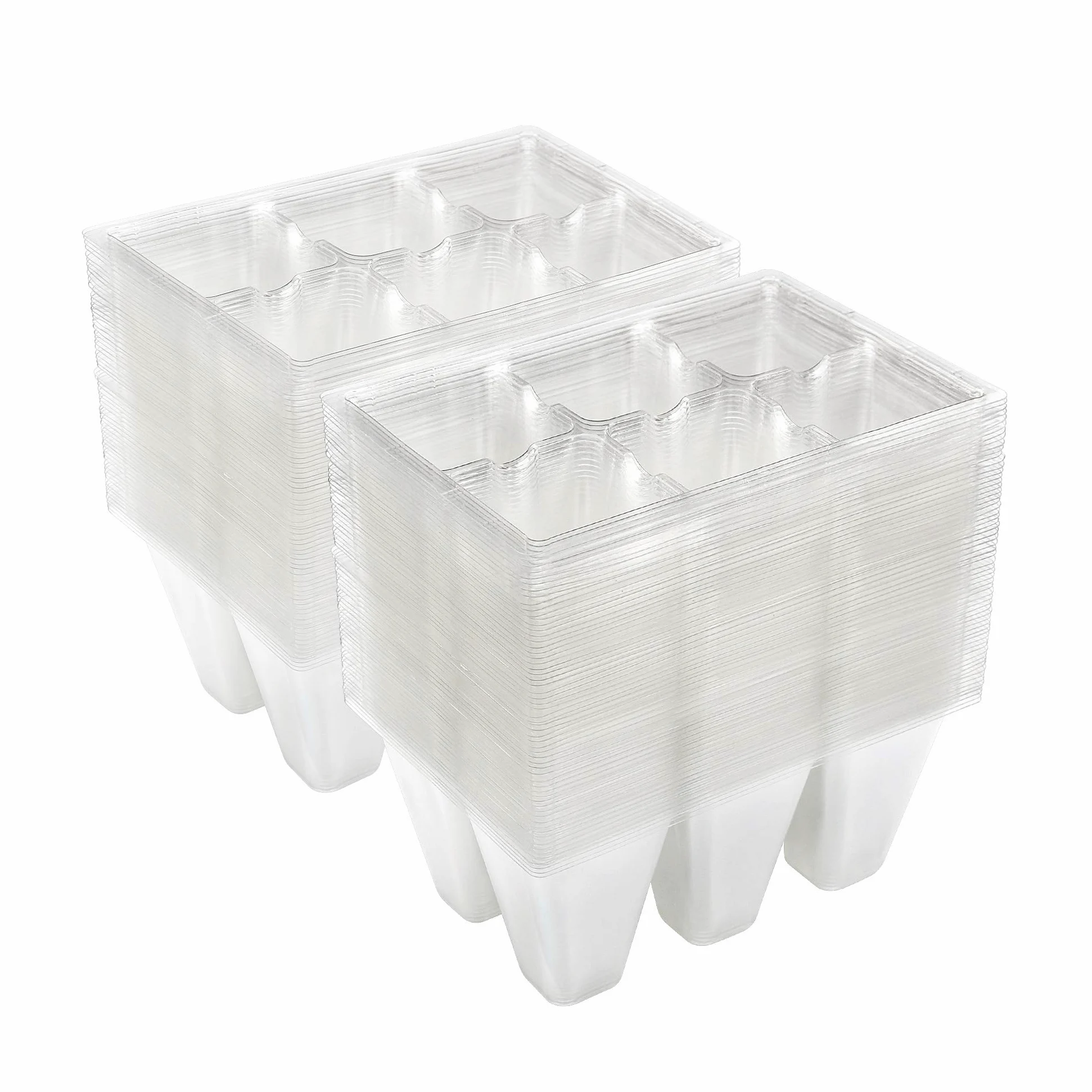 Gardzen Bandejas transparentes de inicio de plántulas, 720 celdas, 6 celdas por bandeja, 120 unidades