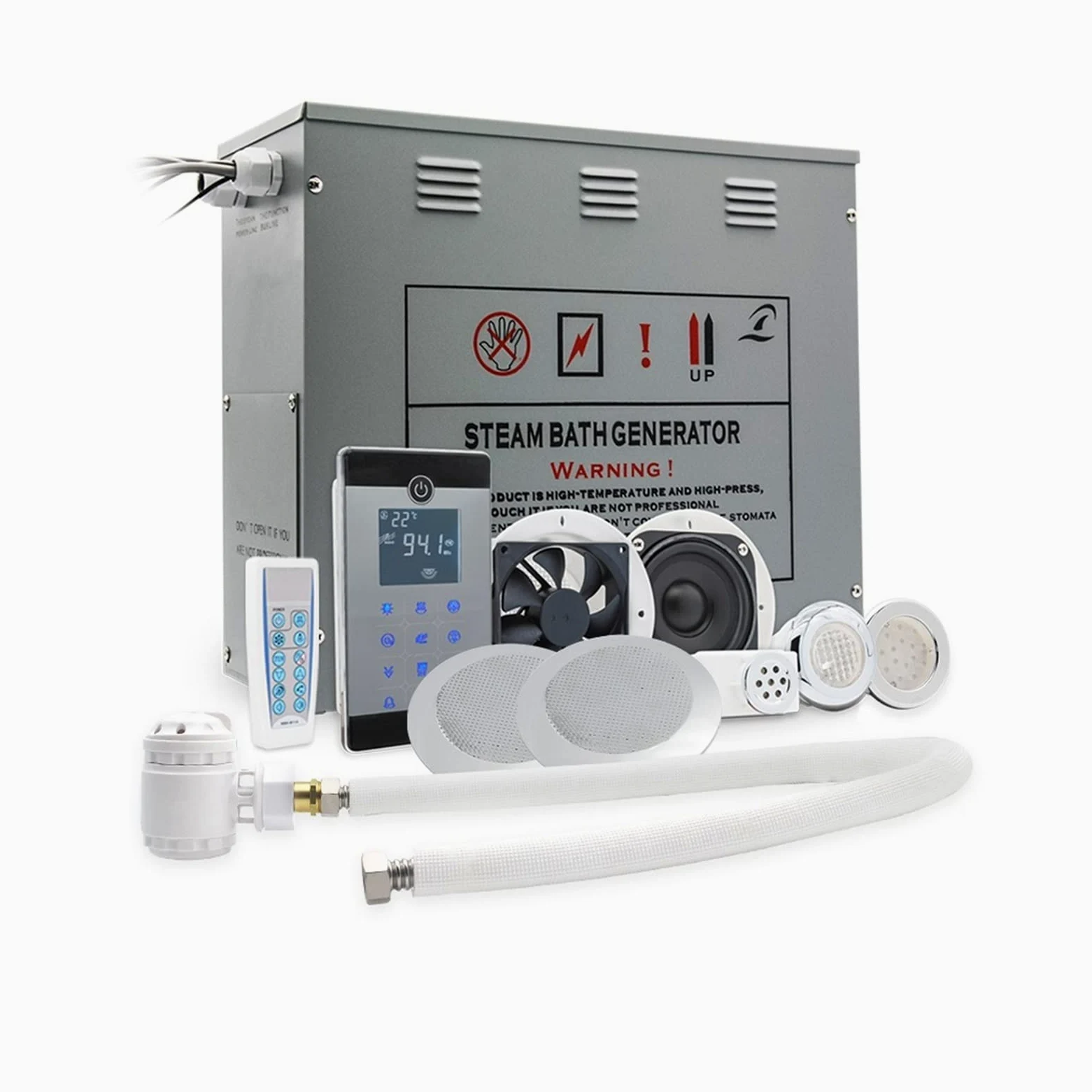 Calentador de Sauna 4. 5kw AC Generador baño Vapor húmedo con Accesorios SPA Ducha Válvula Seguridad láminas Vapor vaporizadora,Seguro y Confiable | VSC045-4.5KW-HP