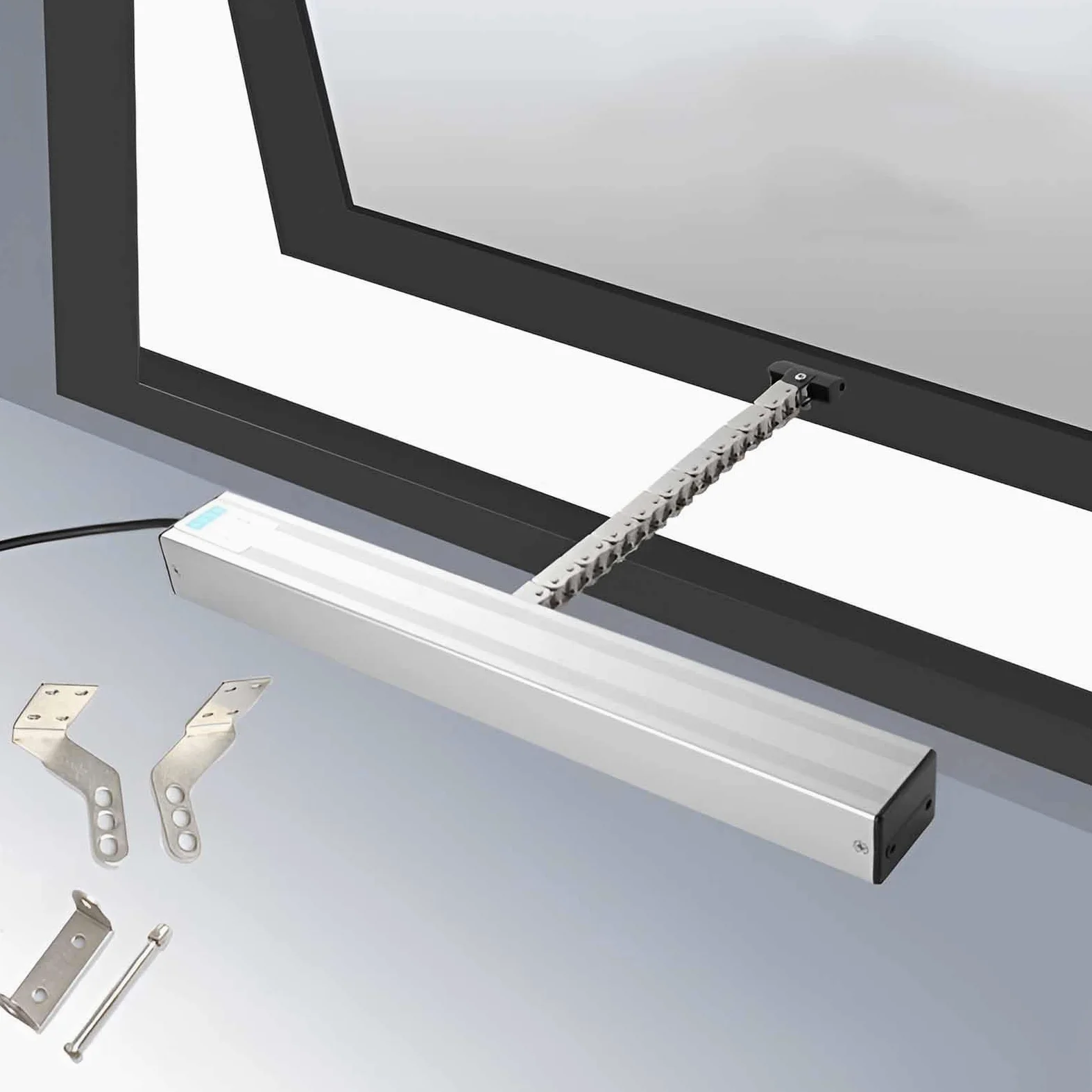 Accionador eléctrico de apertura de ventana con control remoto para marco y tragaluces, mecanismo automático de cadena, carrera ajustable, 300 mm, 700 mm, fácil instalación