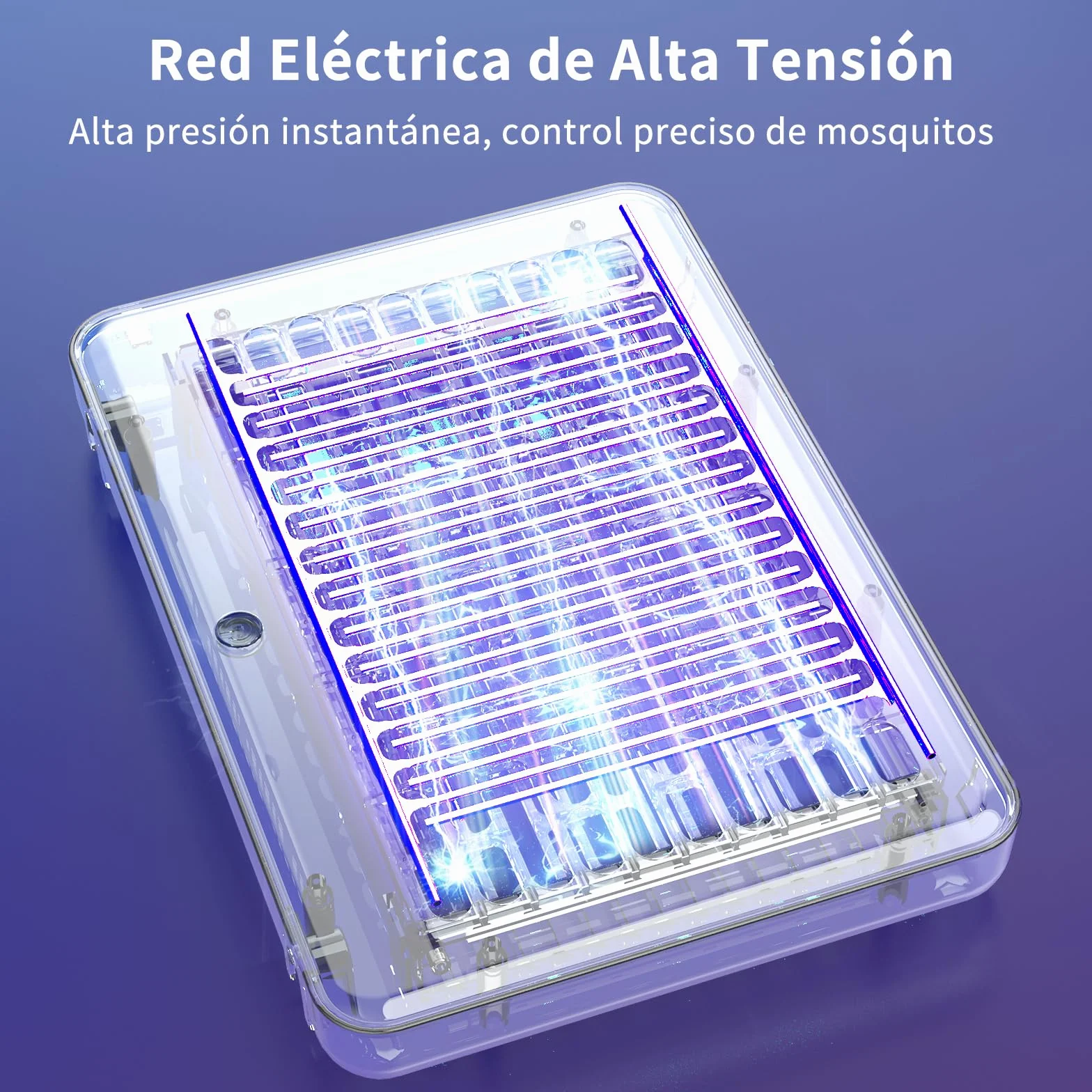 PALONE Lampara Antimosquitos 4000V, Mata Moscas Eléctrica USB 1200mAh, Trampa para Mosquitos con 3 Bombillas LED UV para Interior y Exterior, Suspendible con Cordón (30 * 22 * 4 cm)