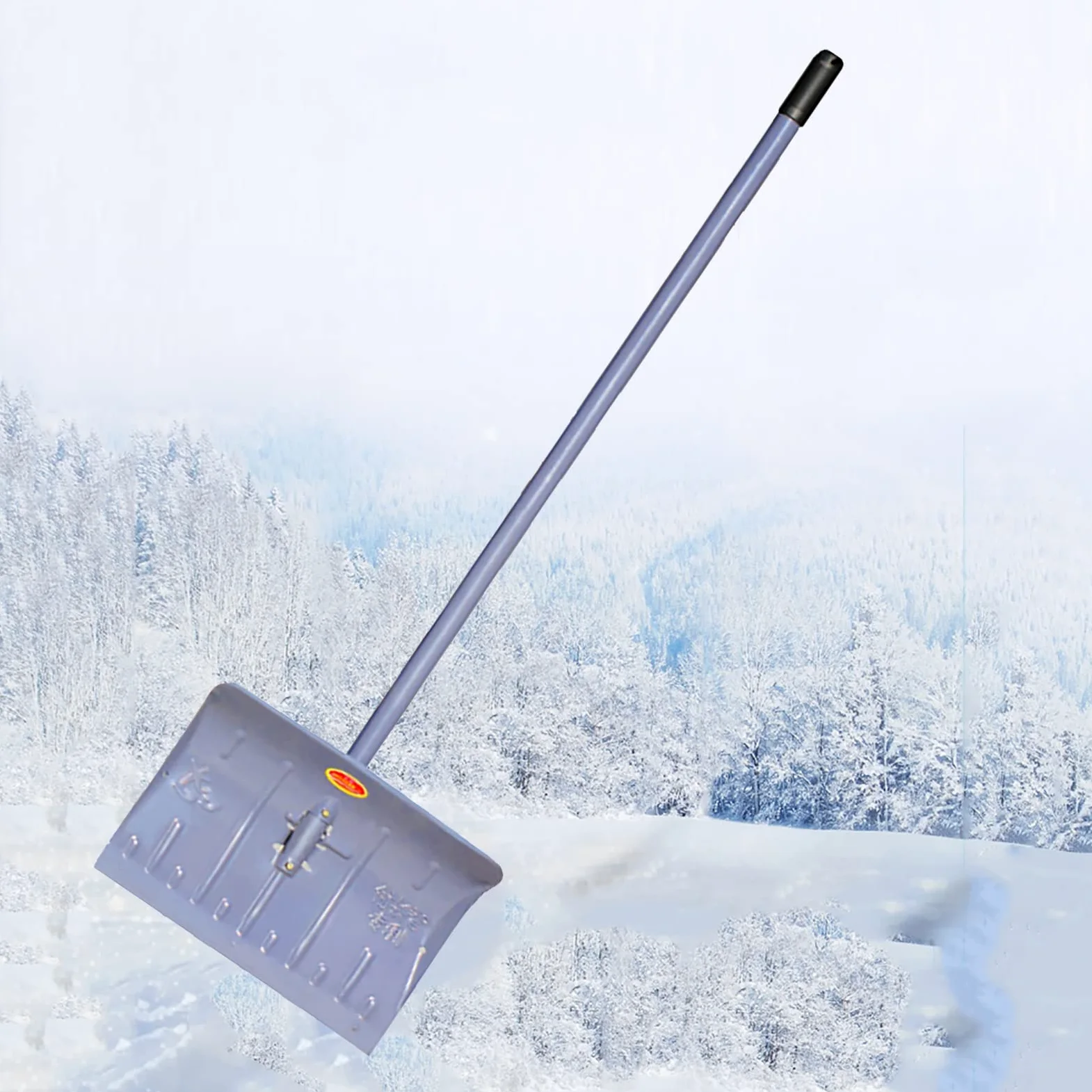 Pala de nieve, cabeza de pala, palas cuadradas con mango en T de madera o mango recto, palas de nieve resistentes y duraderas, ergonómicas, fuerte capacidad de carga, para camino de entrada, casa, j