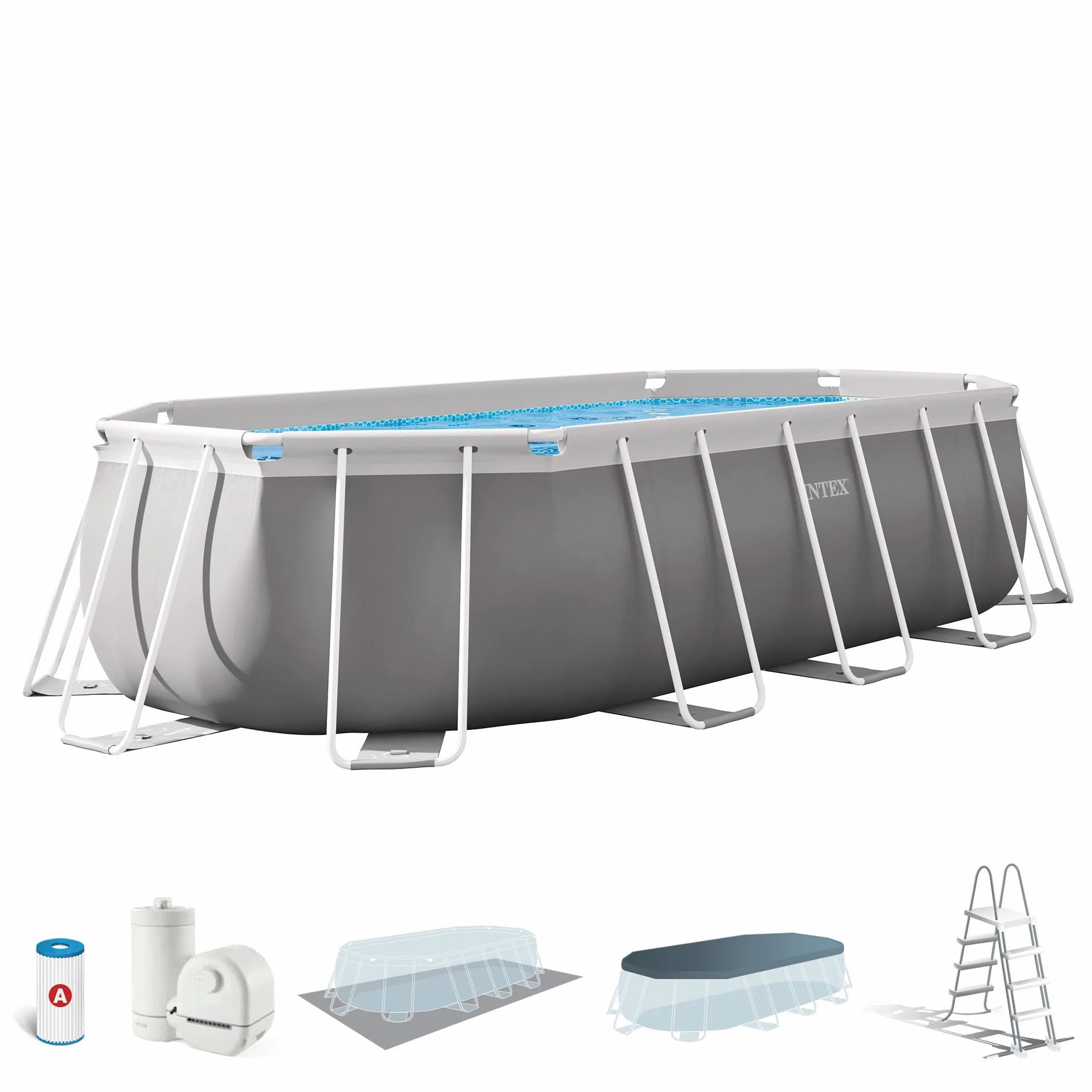 Intex 26796NP - Piscina desmontable ovalada prism frame intex 503x274x122 cm con depuradora
