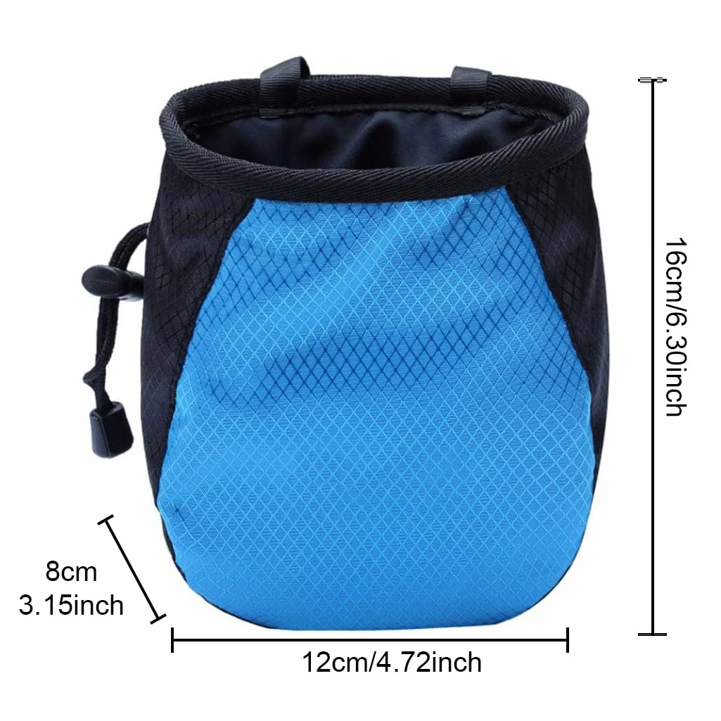 Bolsa de tiza azul para escalada de magnesio con cinturón ajustable y cordón