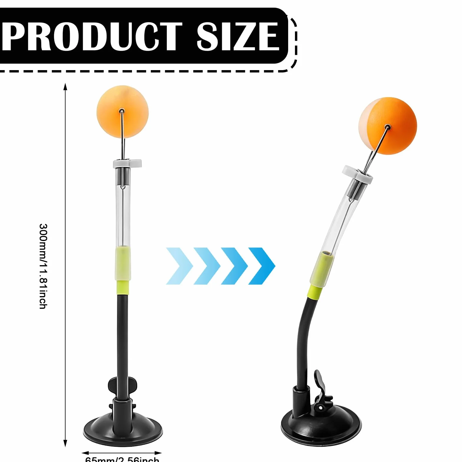 Entrenador de tenis de mesa 30 cm ABS ajustable máquina de entrenamiento de bola de rebote rápido