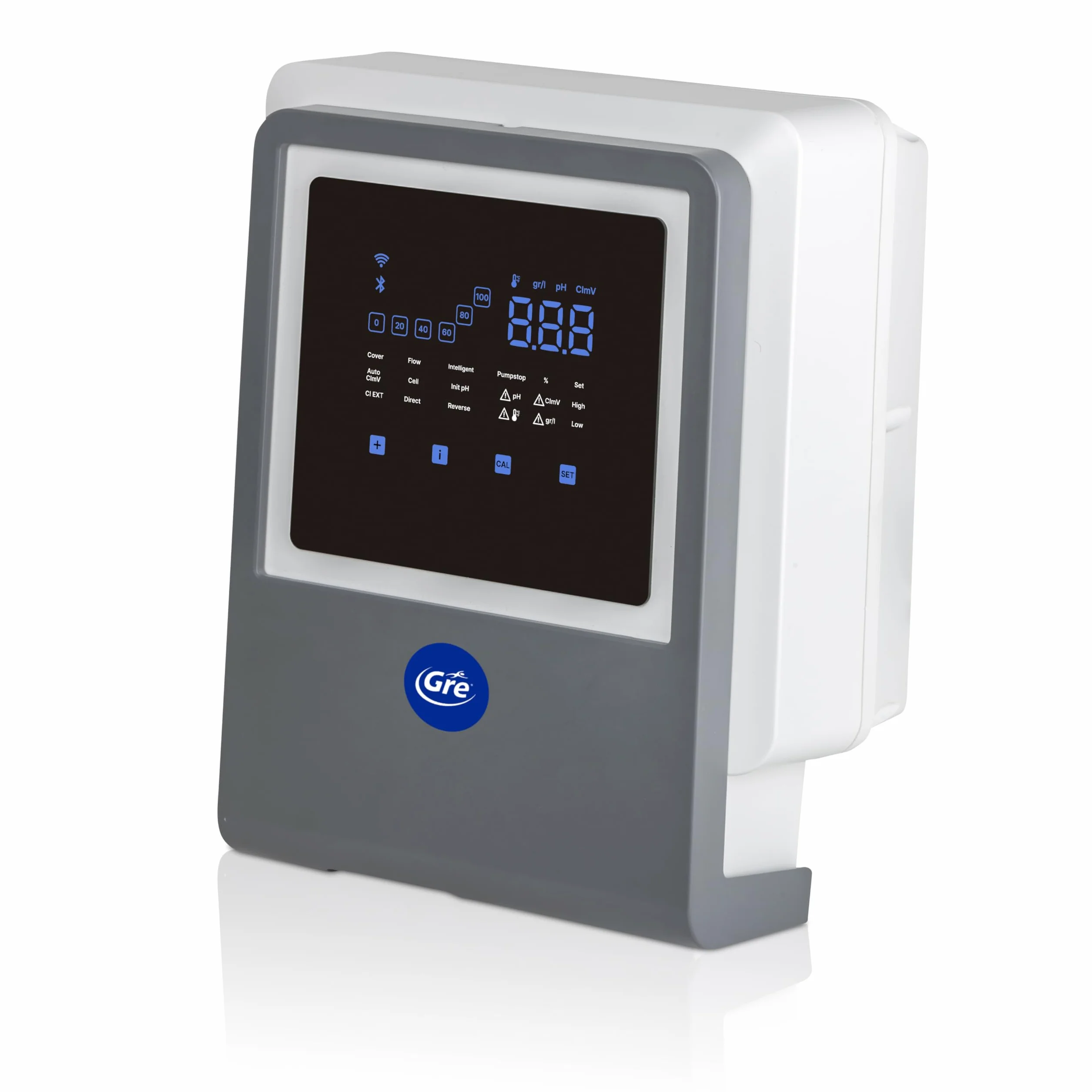 Gre - SWGA40 Clorador Salino Todo en Uno con Controlador de pH y Bomba Peristáltica, Conectado por App, 7 g/h, para Piscinas hasta 40 m³, Electrolisis de Sal Inteligente