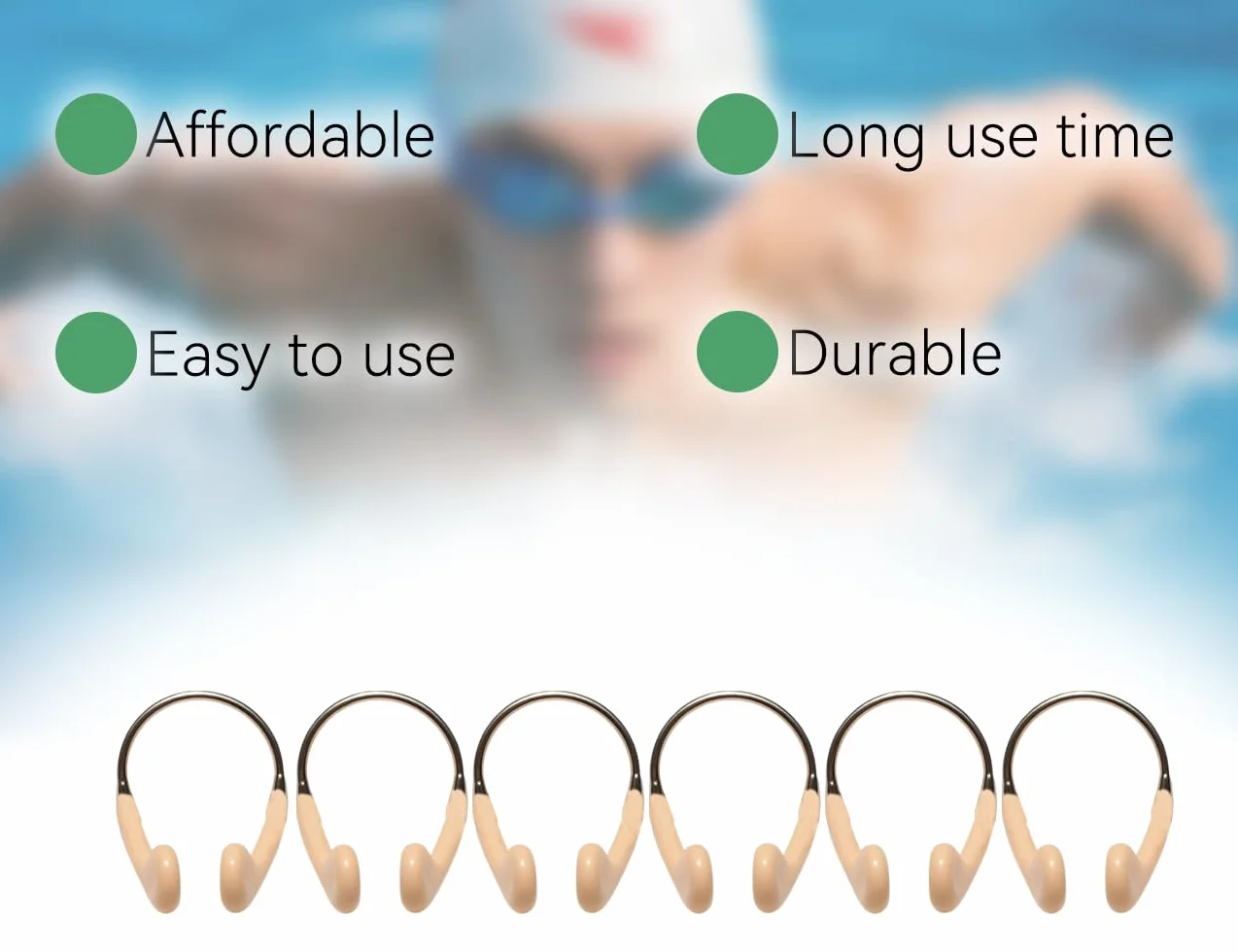 Pinza Nasal de Silicona para Natación, Ajustable para Niños y Adultos