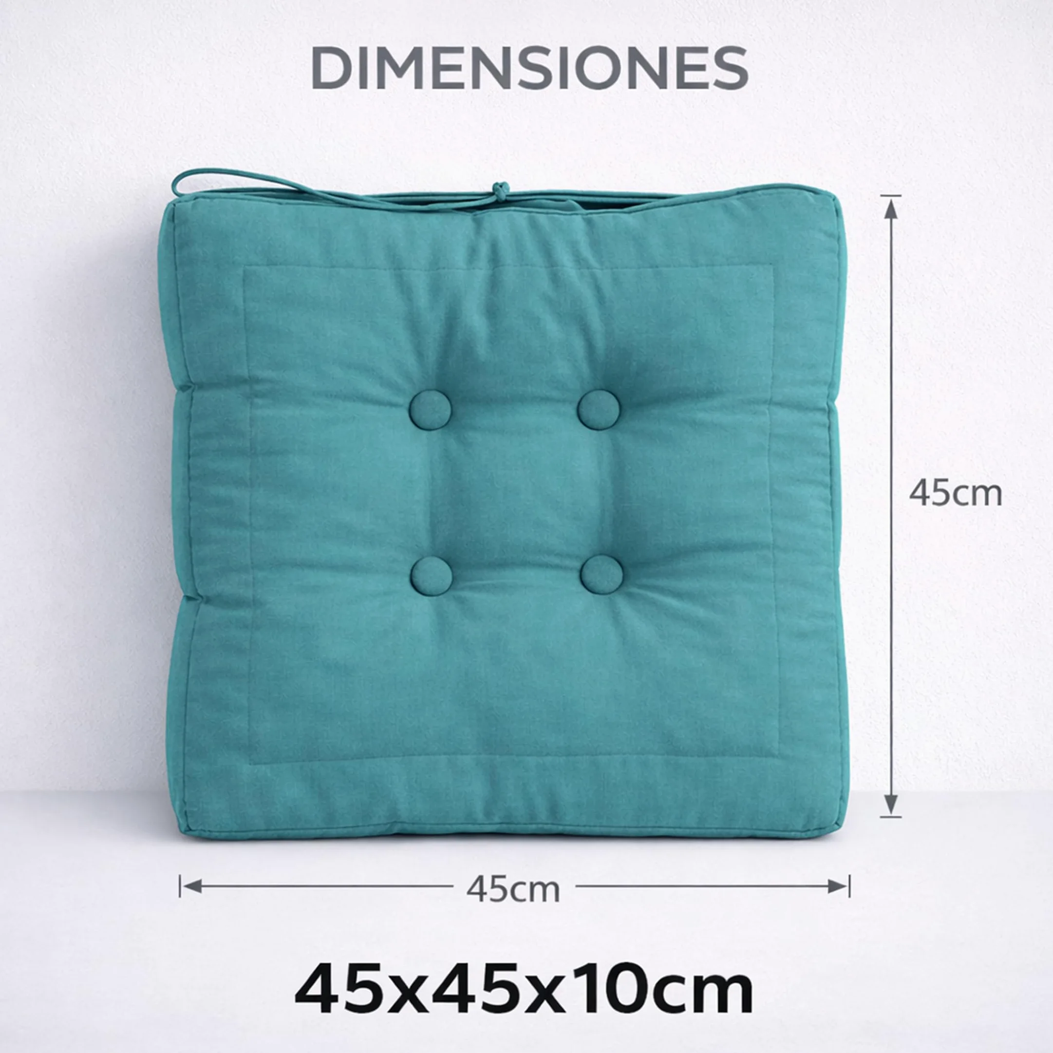 MANEMI Juego de 2 Cojnes de Suelo Acolchado 45x45x10cm, Cojines para Palets, Banco, Silla y Suelo, Asiento Cómodo Decorativo para Interior y Exterior. Juego de 2 Cojnes Decorativo