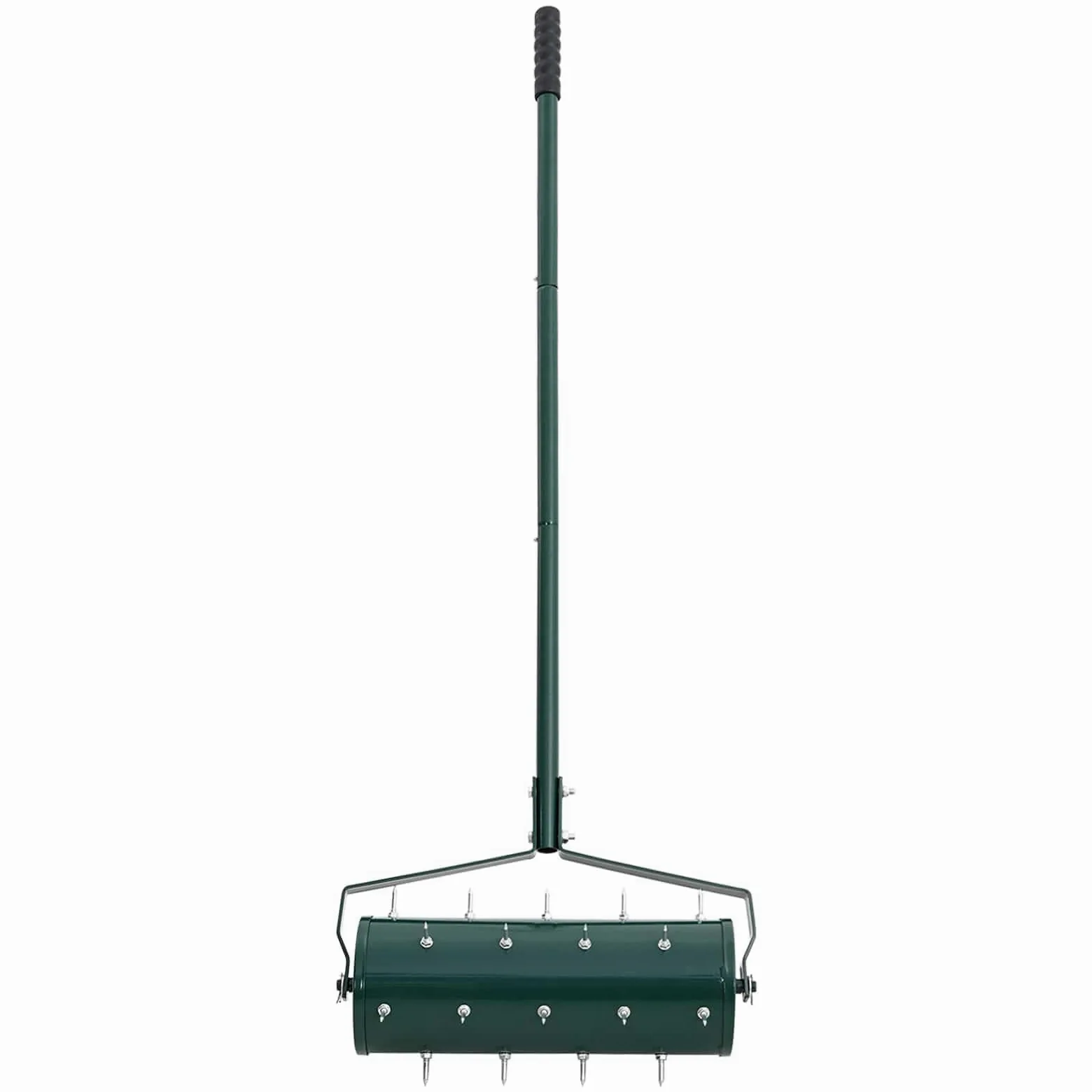Patinete de césped con pinzas de aire de acero, color verde, 128 x 38 cm, para el cuidado del jardín, ventilación del suelo y compostaje, resistente para césped, bancal, humus y aireación