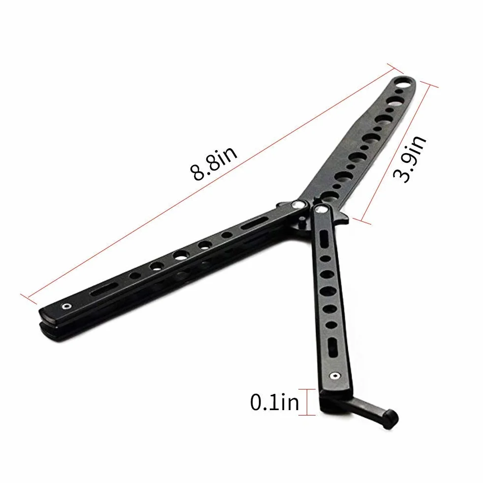 Ideal Swan 2PC Navaja Mariposa Sin Filo Cuchillo Entrenamiento Balisong Trainer