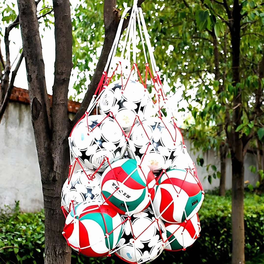 Bolso de Malla de Fútbol Gran Capacidad, Red de Almacenamiento para Balones, Poliester, 10-15 Bolas