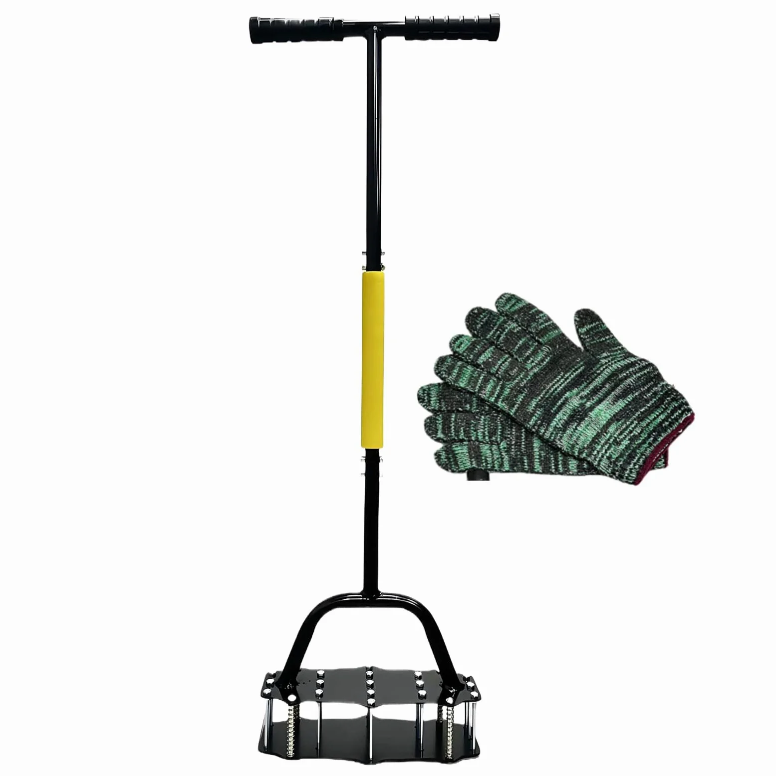 Aireador central para césped Herramienta Manual para Aflojar Suelo | Diseño con resorte, aireador para césped con 17 púas de acero para Mantenimiento de Jardín y Césped