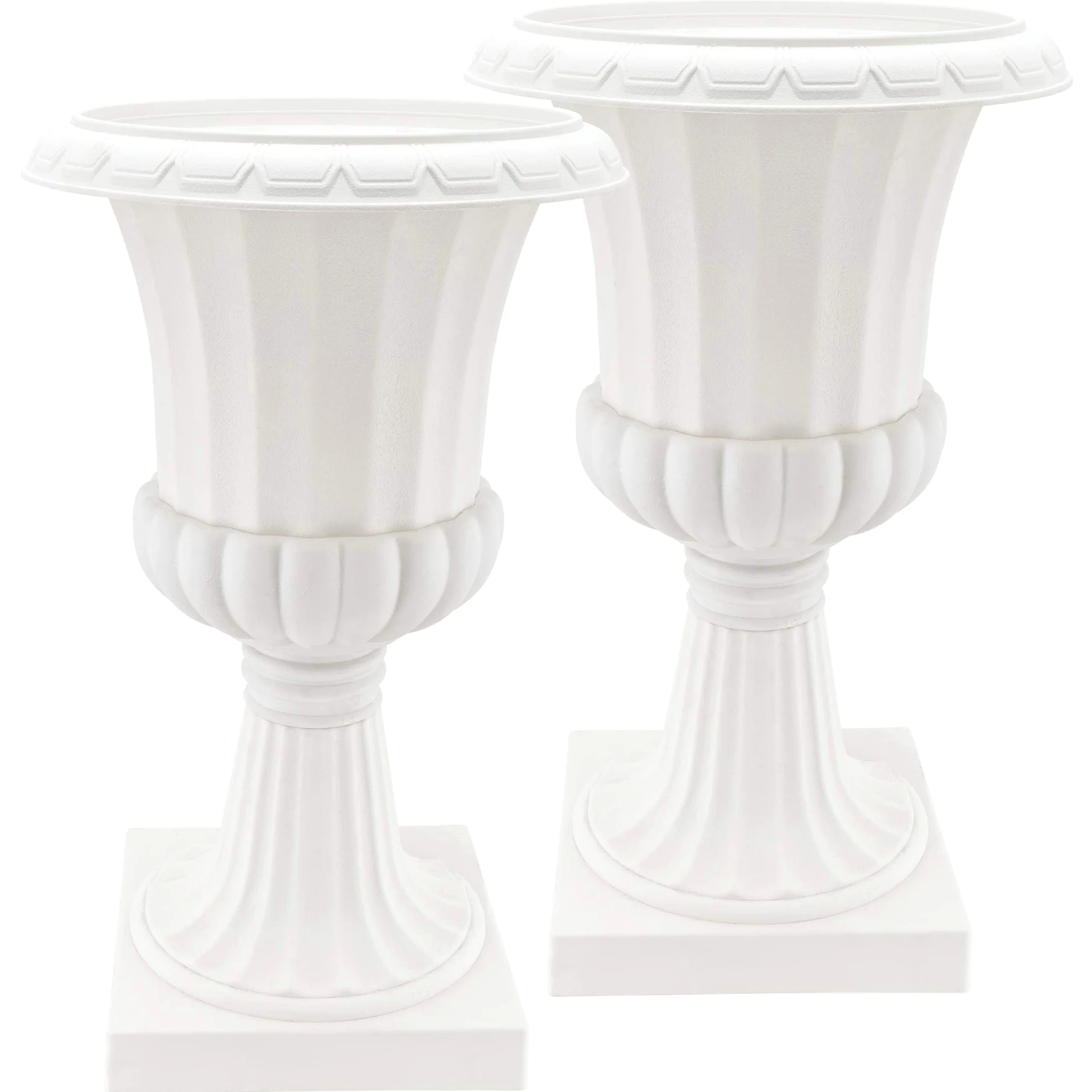 Arcadia Garden Products PL50WT-2 - Urna de plástico de lujo, color blanco (paquete de 2), 10" x17