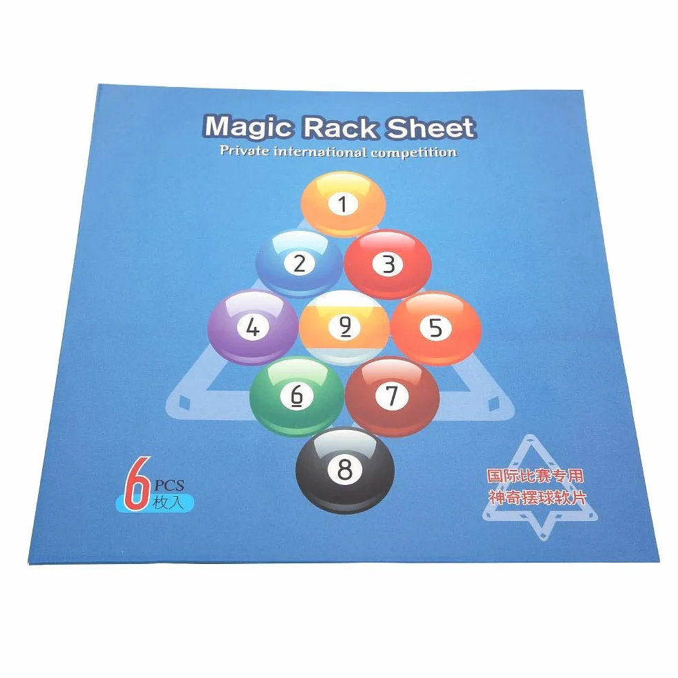 VGEBY1 Hojas de Billar 6 Piezas Set de Posicionamiento para Racks de Bolas 9 y 10