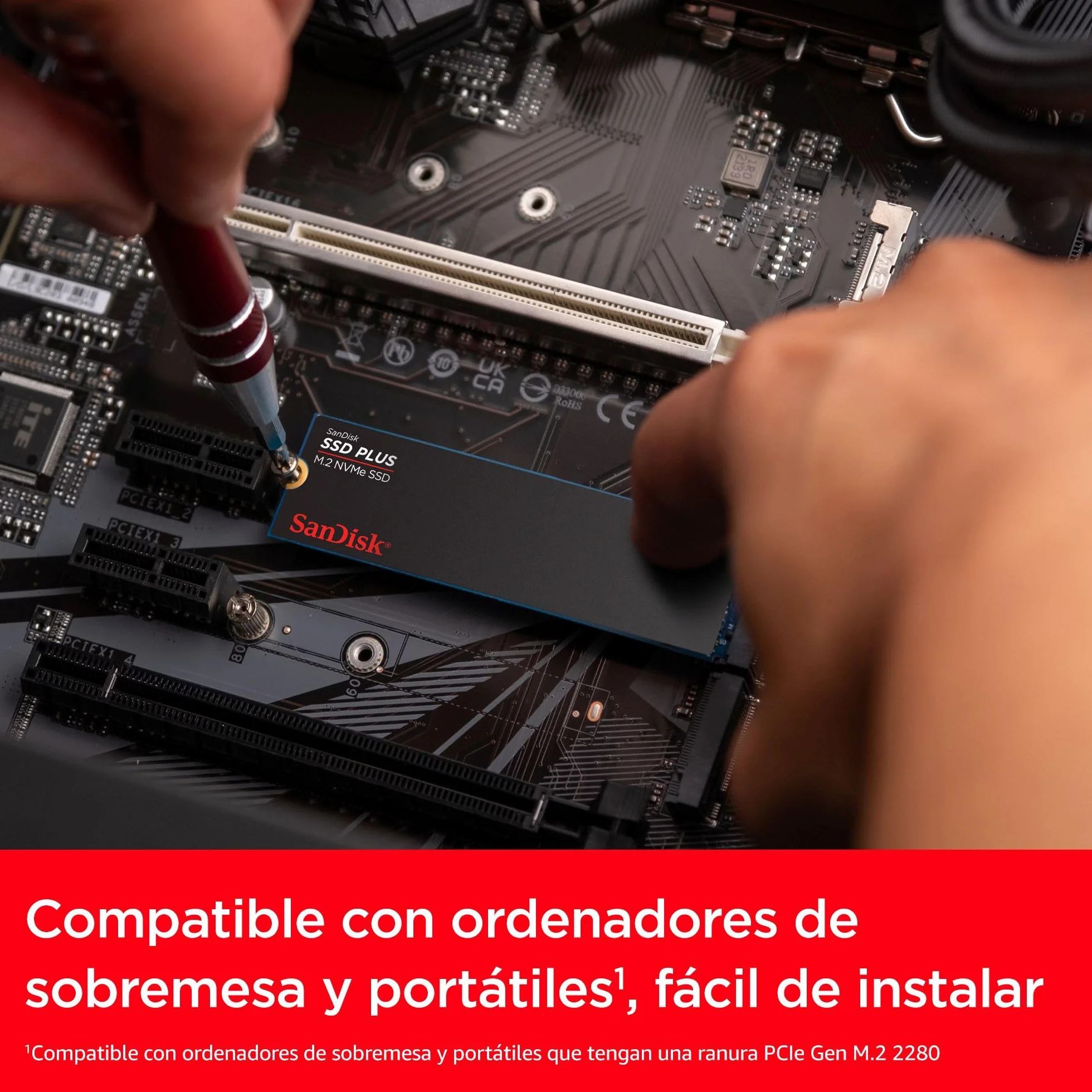 SanDisk SSD Plus 1TB M.2 2280 PCIe Gen3 NVMe SSD 3200 MB/s