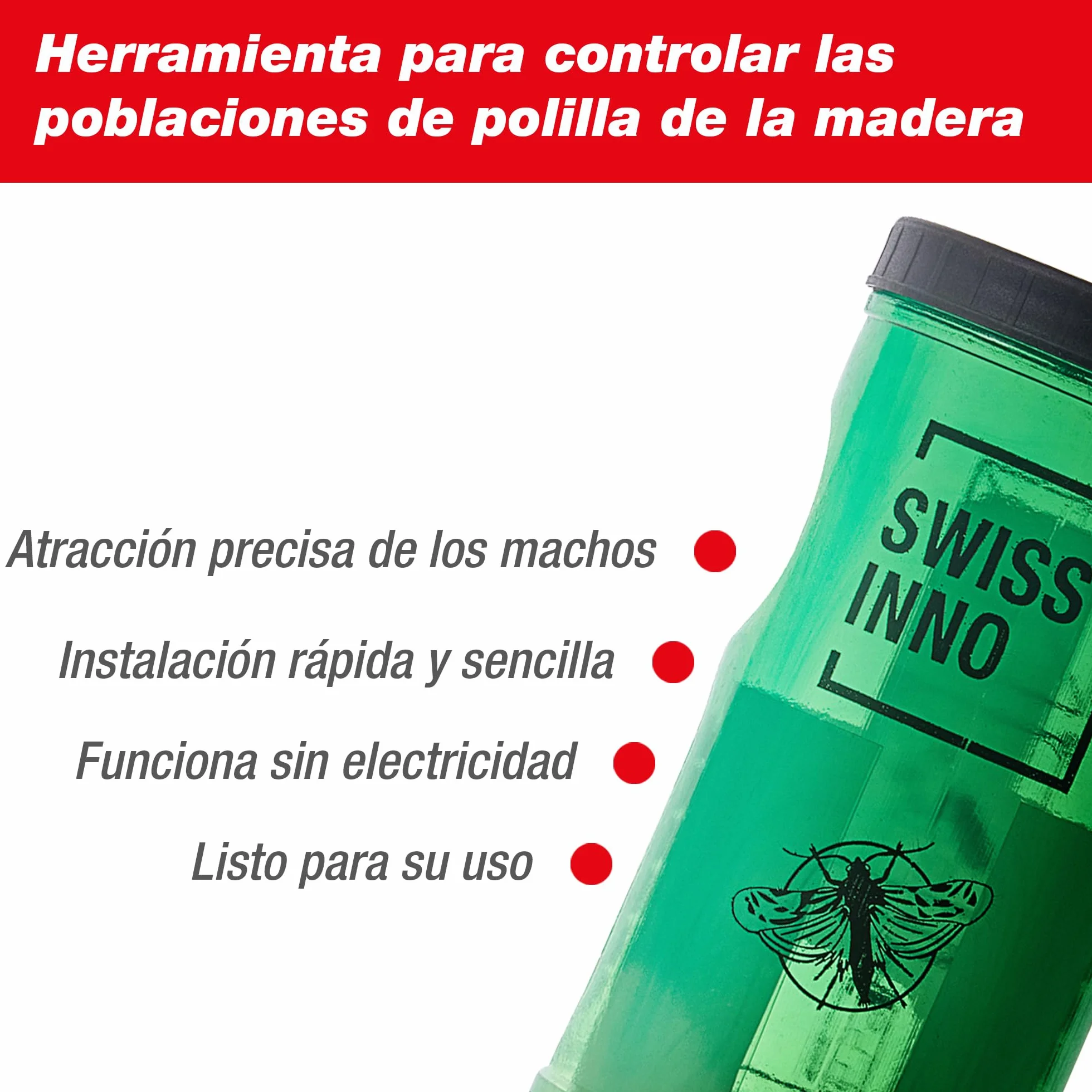 SWISSINNO Trampa para la Polilla del Boj – Control y Monitorización Eficaz – con Feromona y Cinta Adhesiva – Uso Exterior en Jardines, Setos y Arbustos – Reutilizable y Precisa