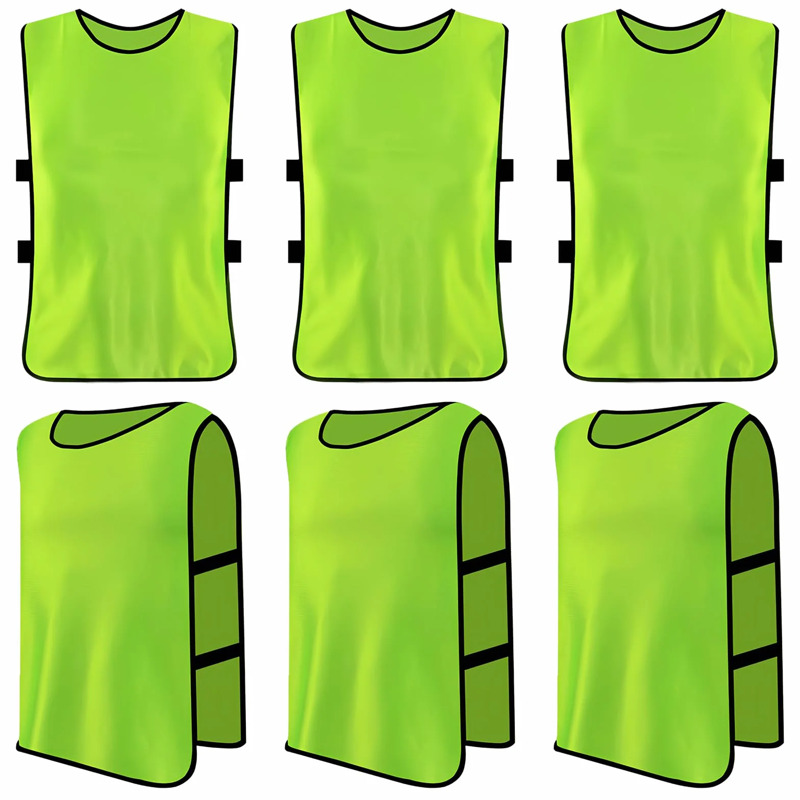 Petos Deportivos para Niños, Chaleco de Entrenamiento Fútbol, Netball, Rugby, Baloncesto (Verde)