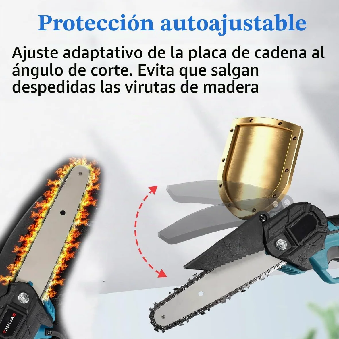 Mini Motosierra Bateria, 6 Pulgadas Eléctrica Motosierra de Mano | para Tijeras de Jardín, poda y corte de madera, herramienta eléctrica de jardín