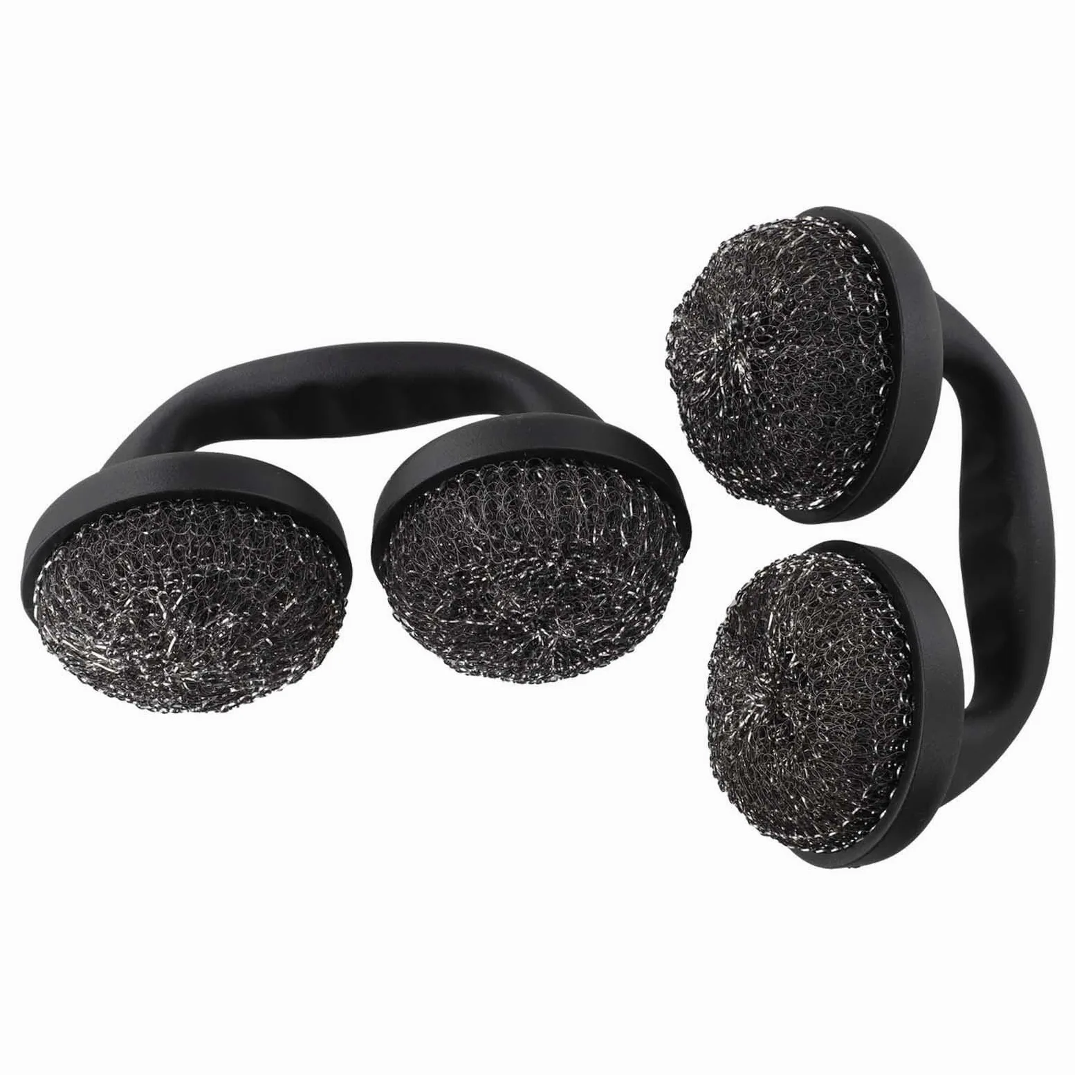 Paquete de 2 cepillos de limpieza para parrilla de barbacoa, estropajo de alambre de acero resistente para cocinar al aire libre, mango antideslizante para rejillas de hierro fundido y acero