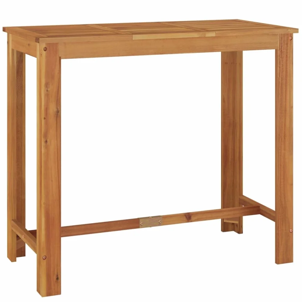 Willood Mesa y Taburetes Altos de Jardín 5 pzas, Juego de Muebles de Bar, Mesa Sillas Altas, Mesita Asientos Exterior, Madera Maciza Acacia