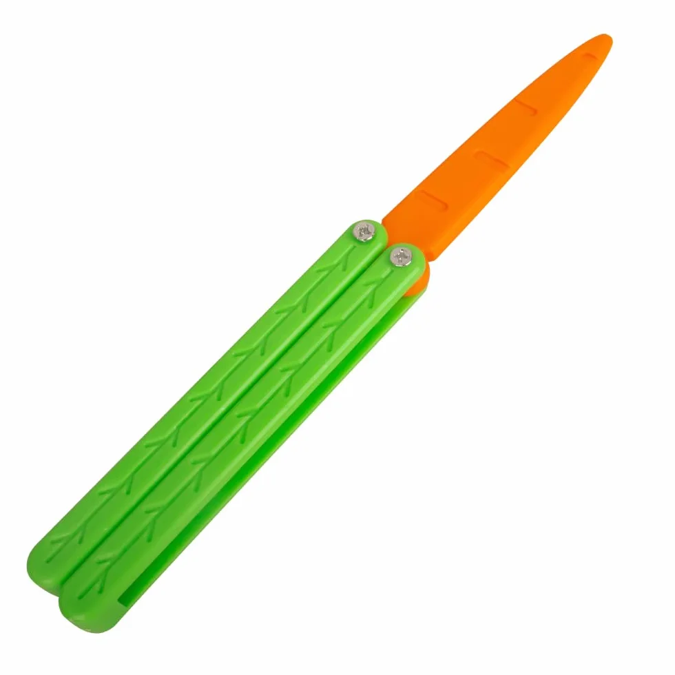 Cuchillo mariposa de entrenamiento sin filo, navaja mariposa de plástico impreso en 3D para principiantes