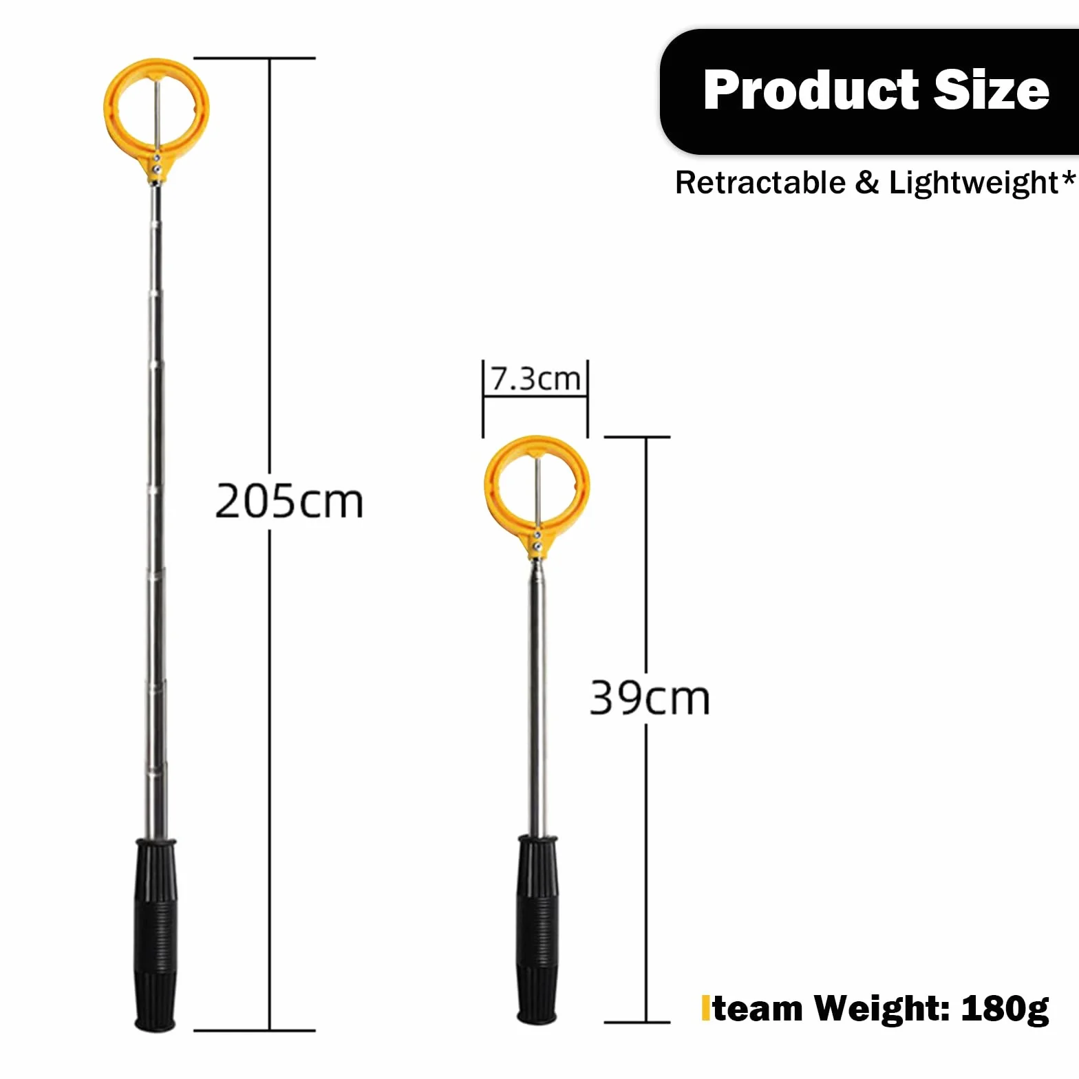 Ideal Swan Recogedor de Pelotas de Golf Retráctil Telescópico de Acero Inoxidable