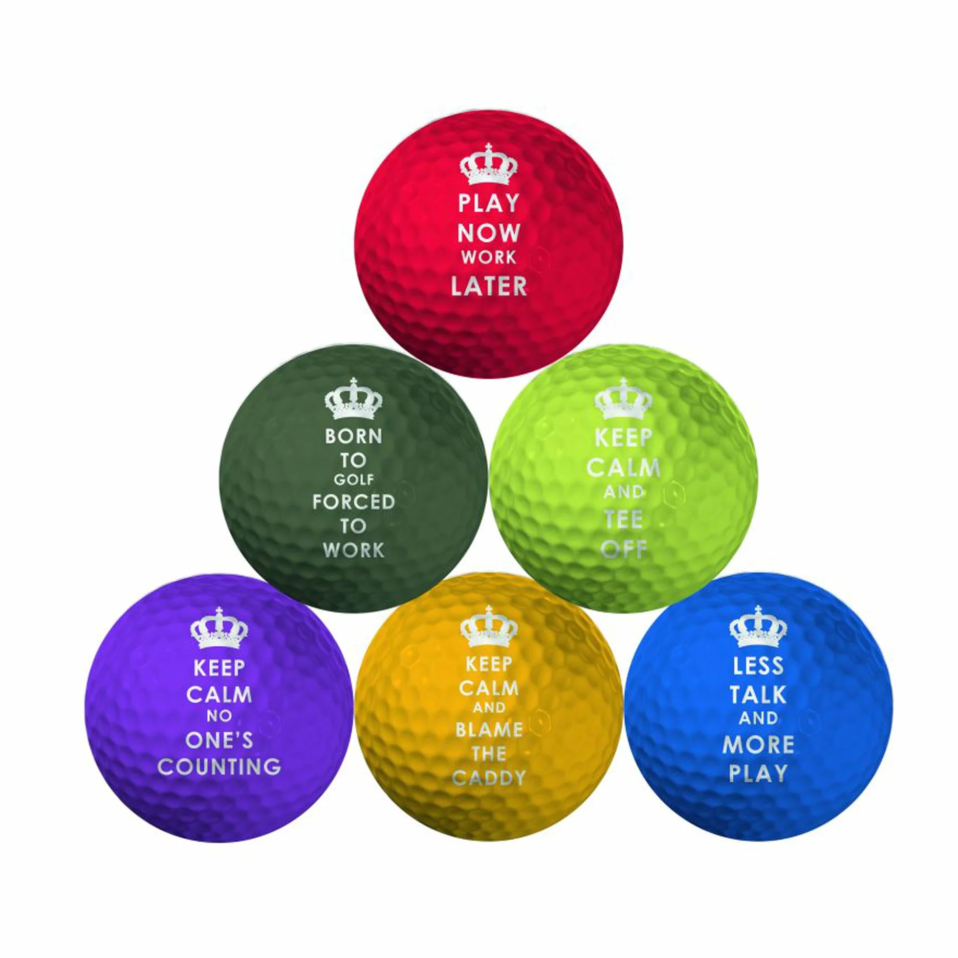 Longridge Pelotas de golf Keep Calm Novelty (paquete de 6) - Varias