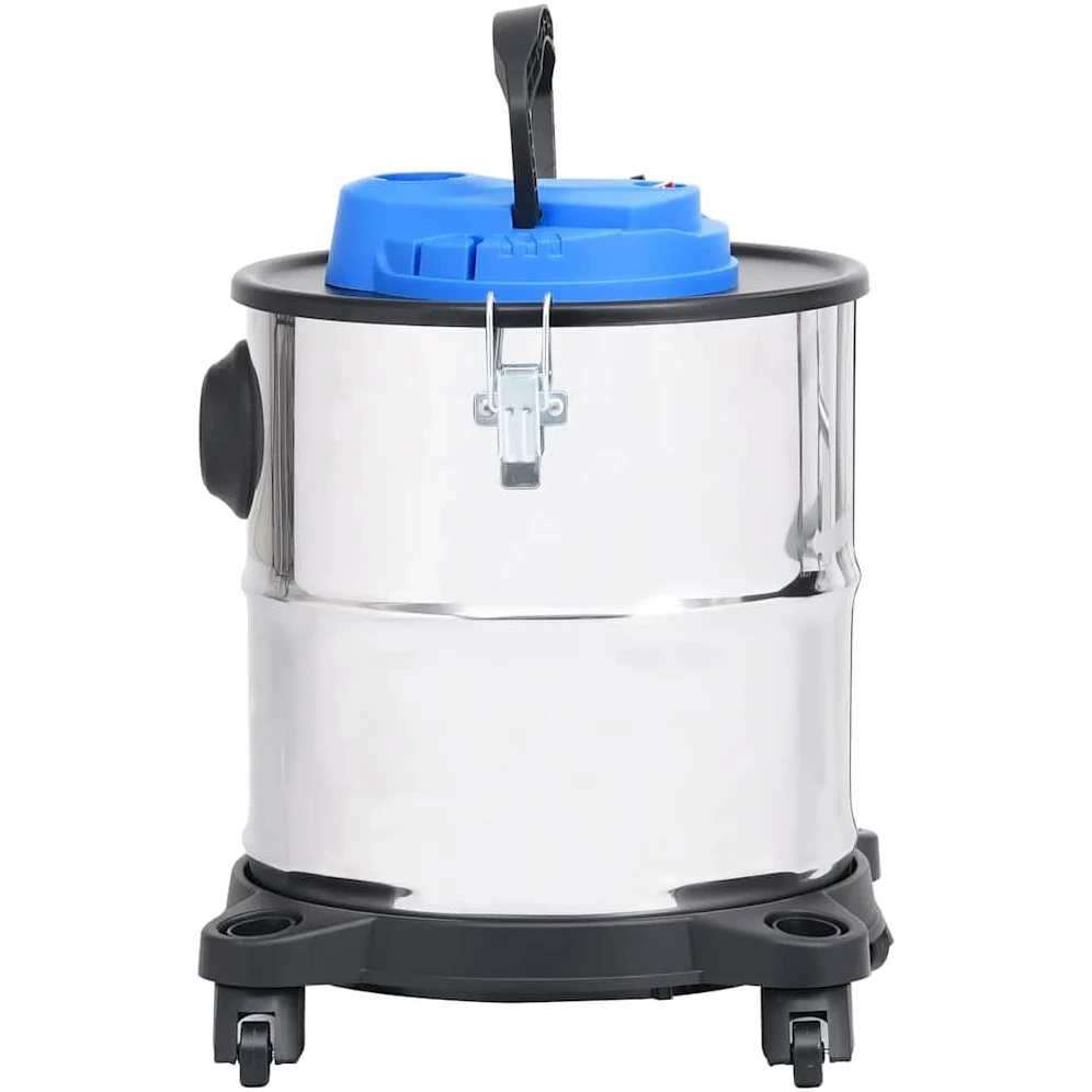 Aspirador de cenizas de acero inoxidable, 1200 W, 20 L, con filtro HEPA, manguera de metal flexible, función de soplado, móvil por ruedas, adecuado para la limpieza de la chimenea y el coche
