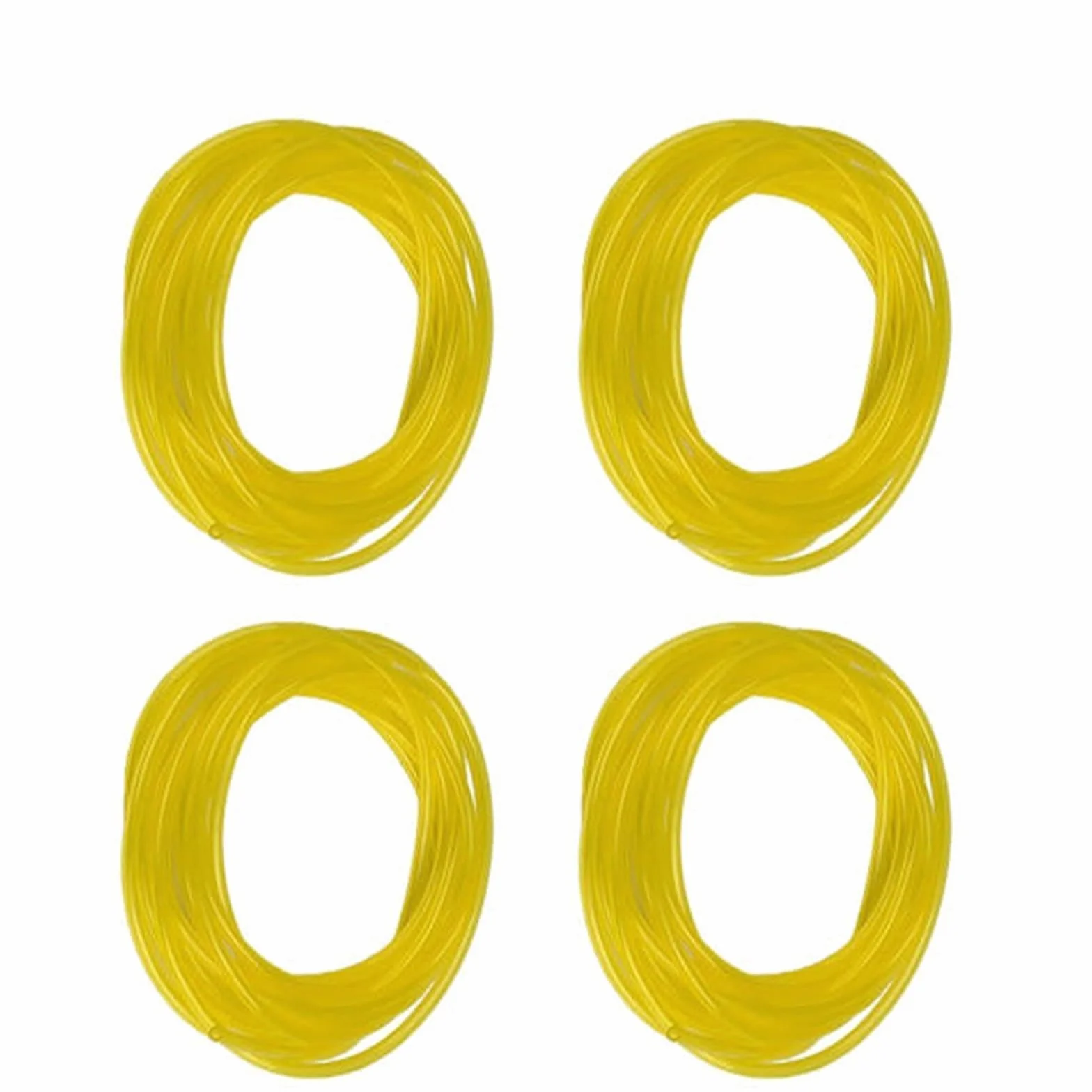 FACAIIO Juego de mangueras de línea de Combustible para Motosierra y Cuerda, 4 tamaños (2 x 3,5 mm/2,5 x 5 mm/3 x 5 mm/3 x 6 mm), 1 m Cada uno, Tubo de plástico Amarillo, para Herramientas de jardín