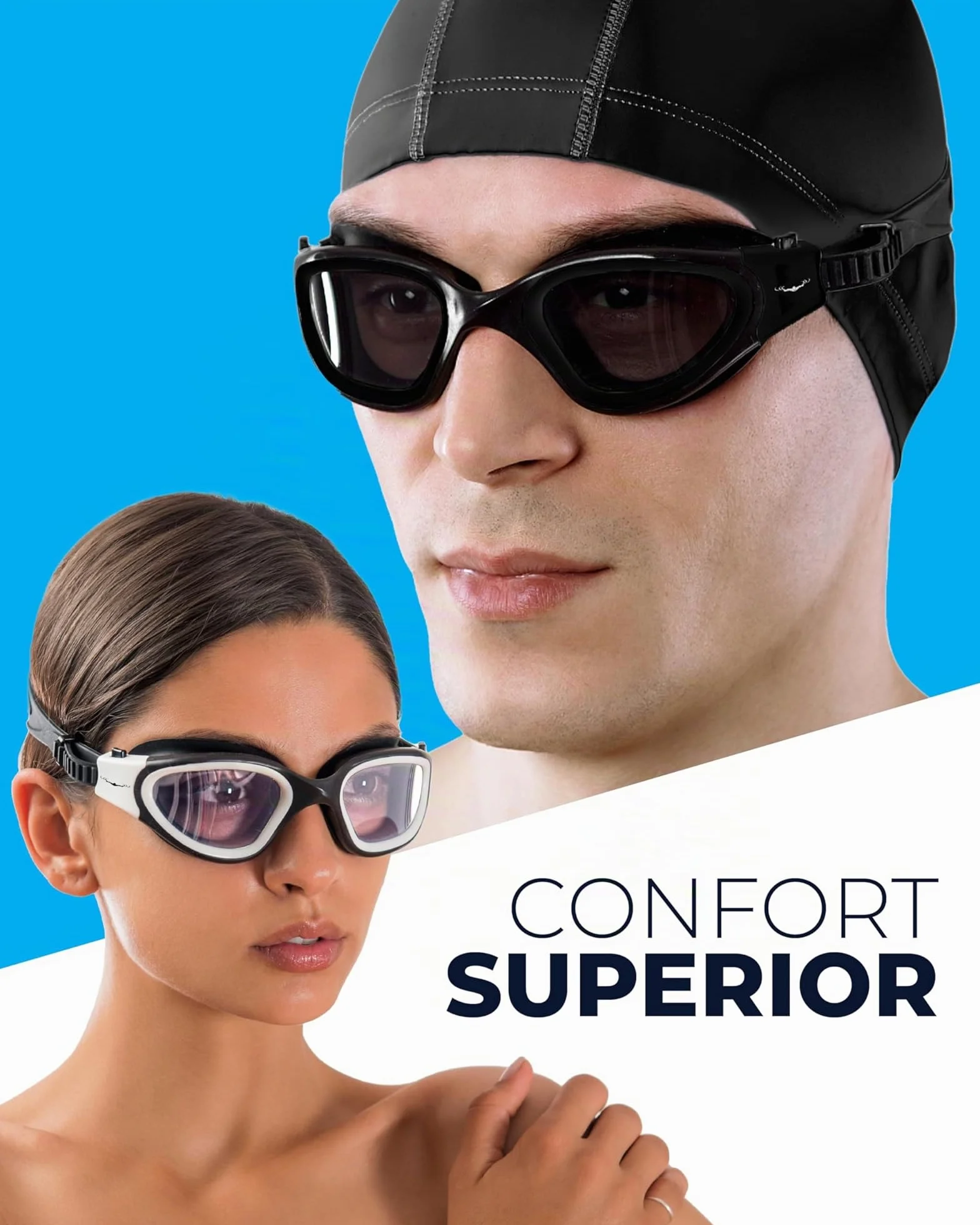AqtivAqua Gafas de Natación DX Anti Vaho Sin Fugas Visión Amplia