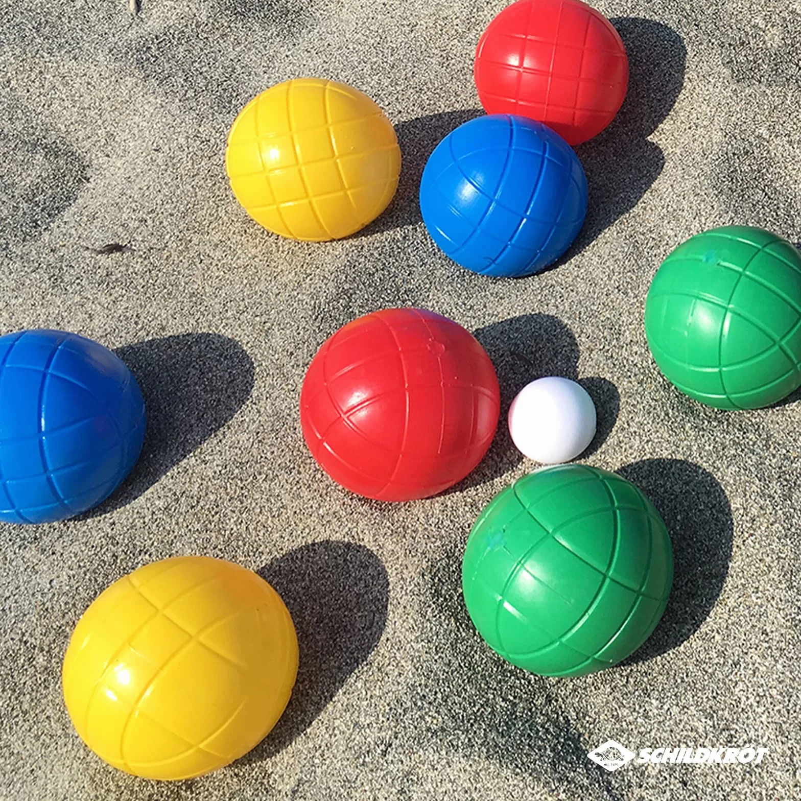 Schildkröt Fun Boccia Set 4×2 Bolas de Boccia Bola Objetivo Ø 7,25 cm Plástico Relleno de Agua Multicolor