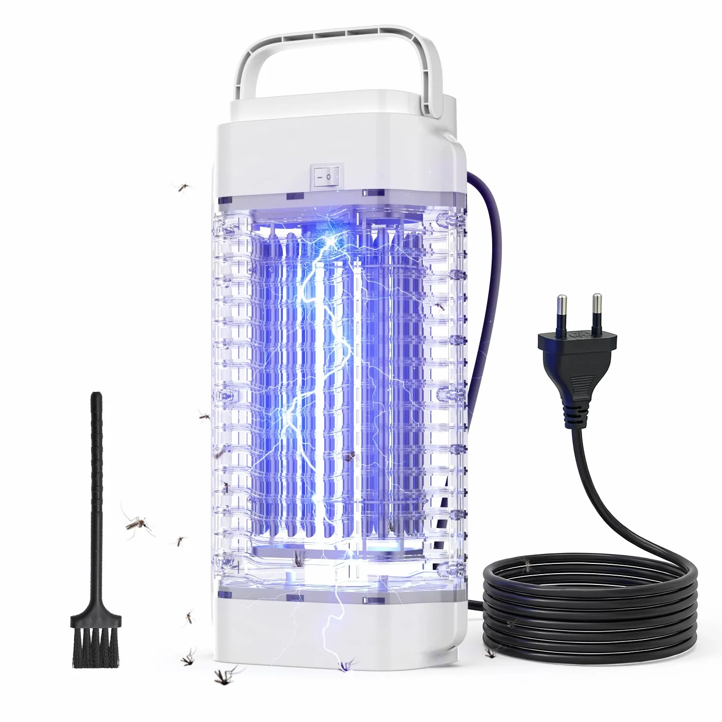 Mata Mosquitos electrico, lampara antimosquitos,Matamoscas eléctrico UV de 4200 V y 18 W, Captura Doble eficaz: luz UV + Efecto térmico, Amplio Alcance de 140㎡,para Interiores y Exteriores