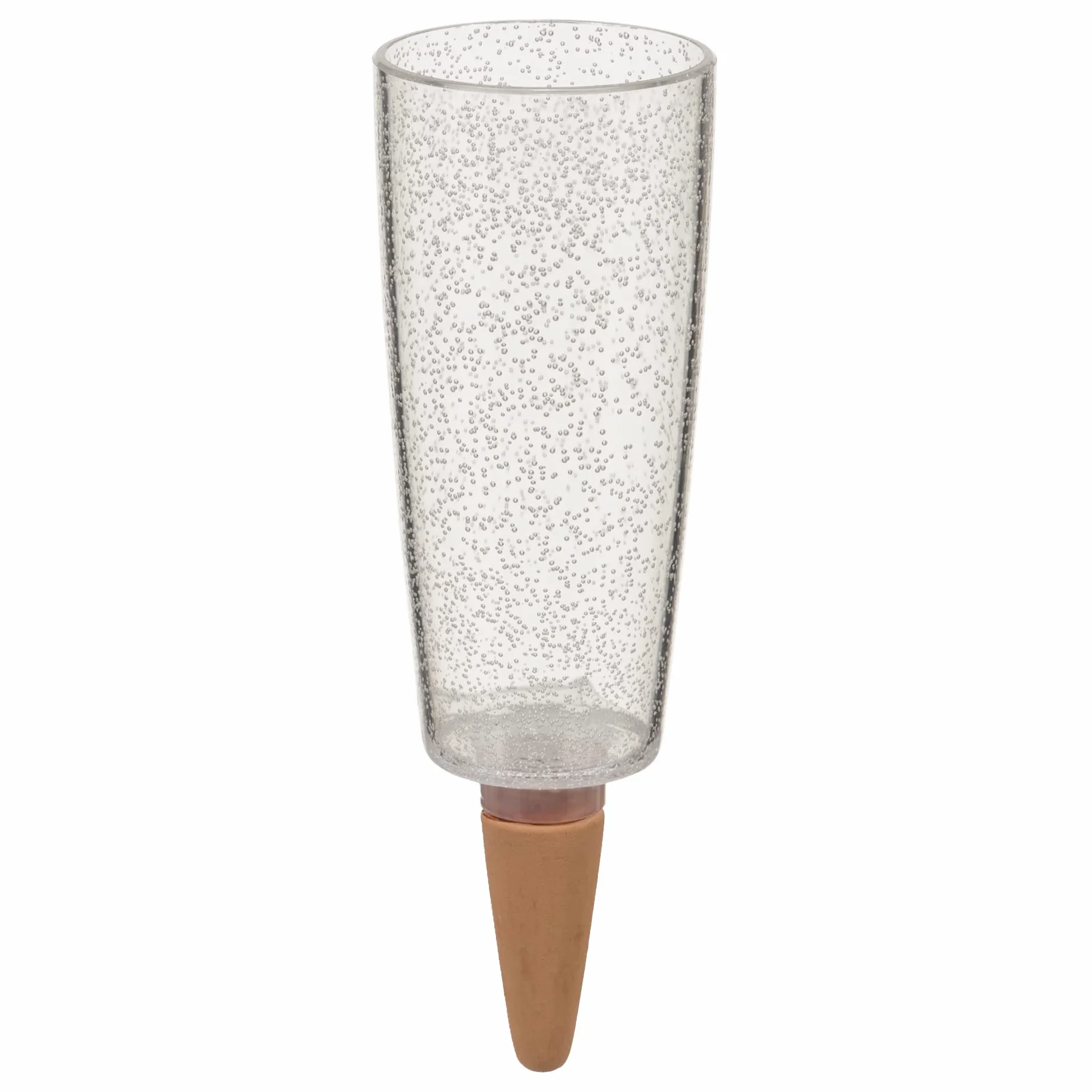 Scheurich Dispensador de Agua Copa XL, 1 x Transparente, cantidad de llenado de 500 ml, Bola de riego pequeña con pie de Arcilla, dispensador de Agua para Plantas y Flores, Tallo de Terracota