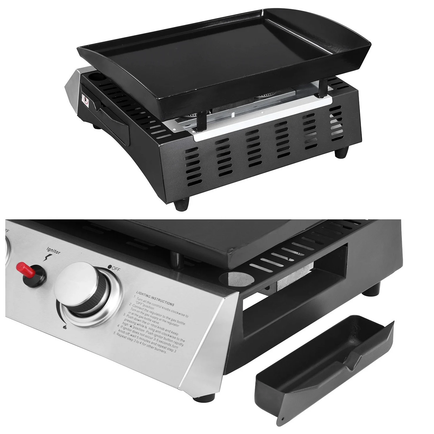 Plancha de gas MALA - 2 quemadores 5kW