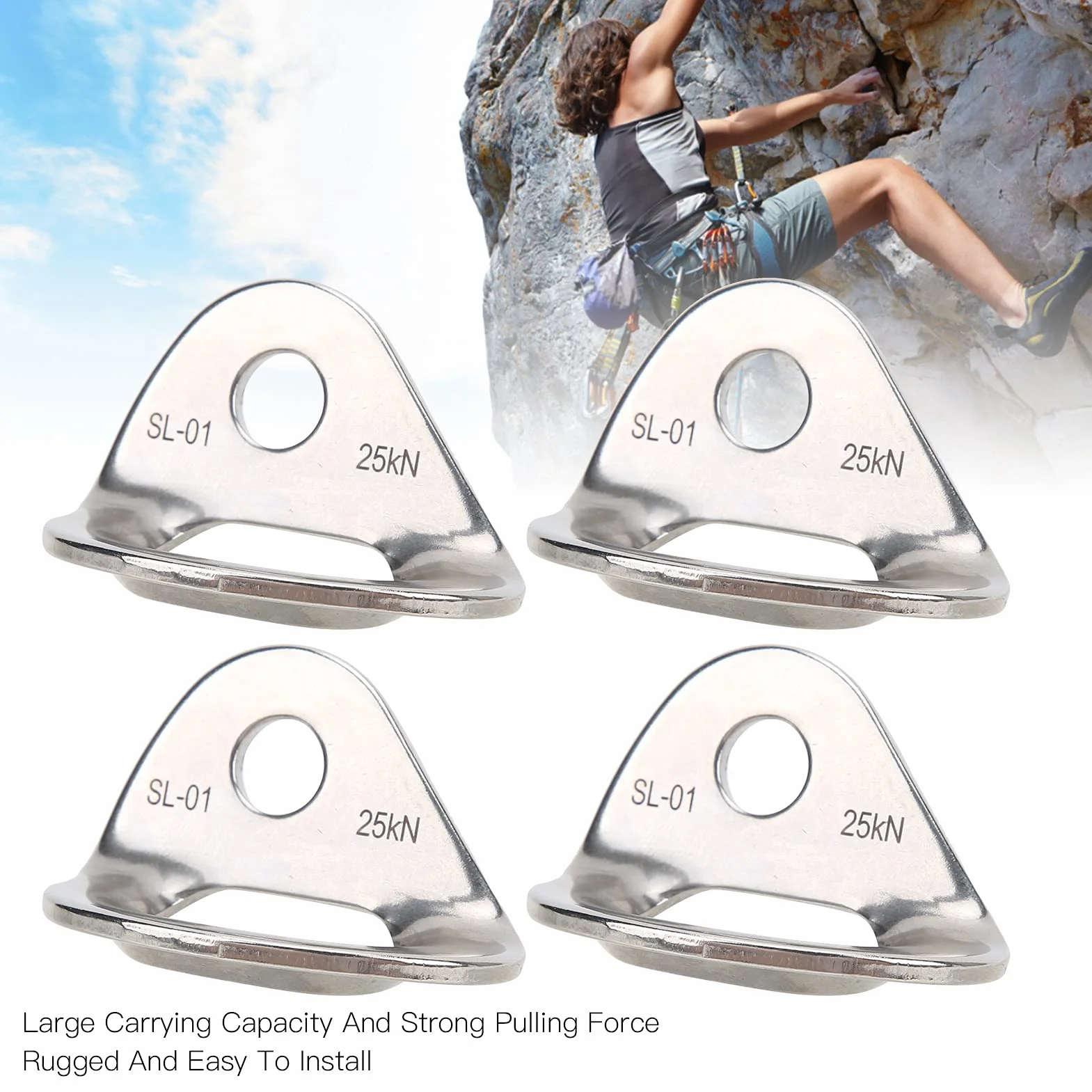 Dilwe Anclajes de Escalada, Colgadores de Acero Inoxidable, Multifunción