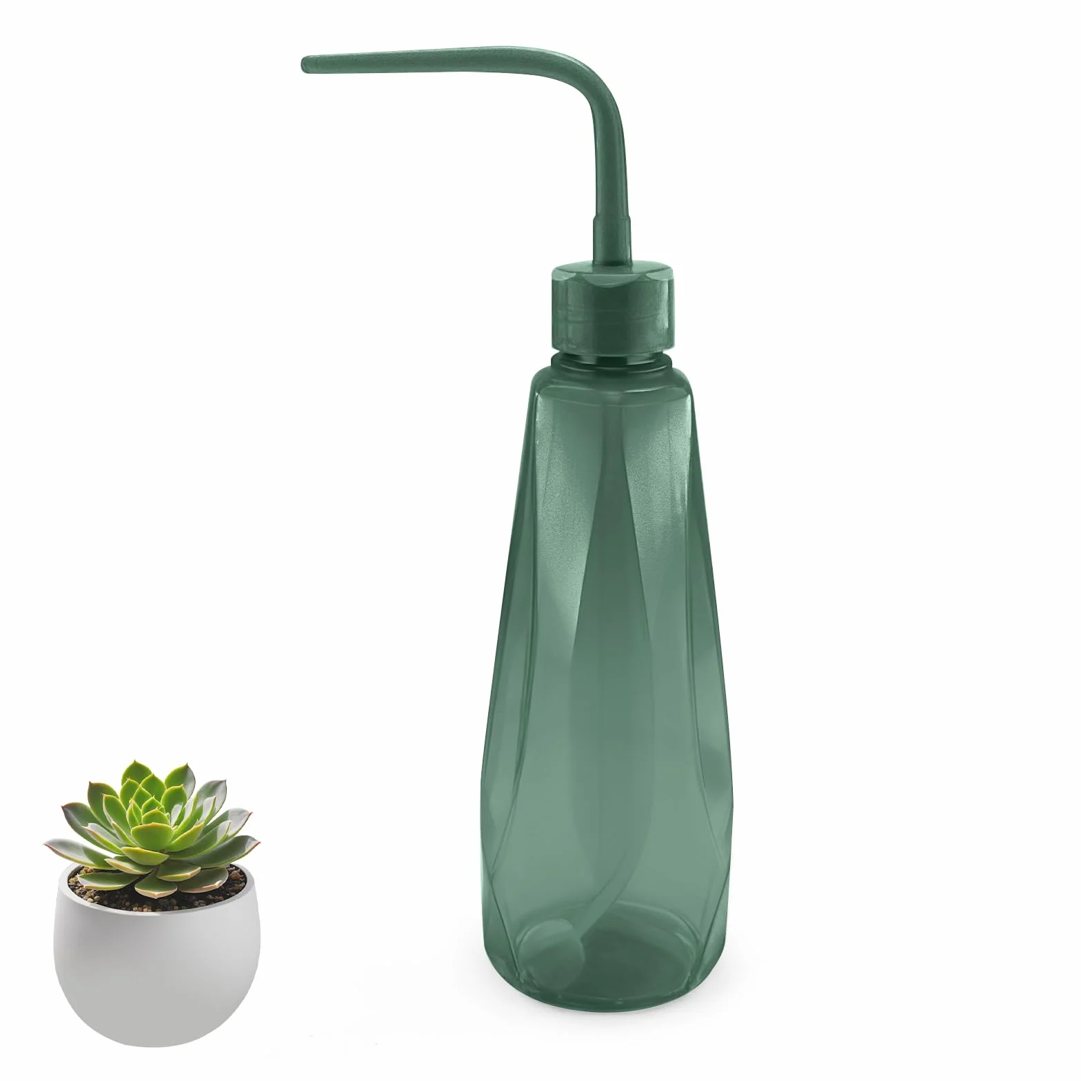 480ml Regadera para Plantas de Interior, Regadera Pequeña con Pico Largo para Bonsáis, Suculentas y Semilleros, Dispositivo de Riego con Bola de Gravedad de 360°, 3 Colores (Verde Gris)
