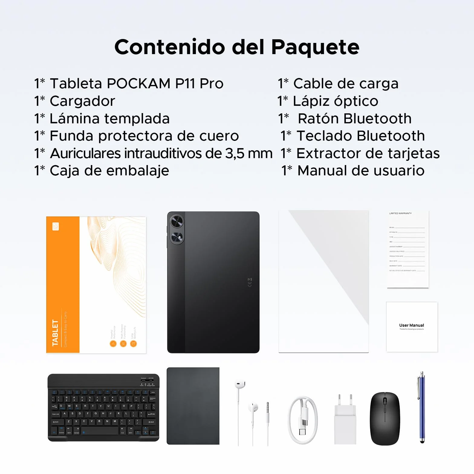P11 Pro Tablet Android 16 2.4K 90Hz 11 Pulgadas Gemini AI 48GB RAM 128GB ROM T7250 Octa-Core 13MP 5MP 8800mAh 5G WiFi Negro