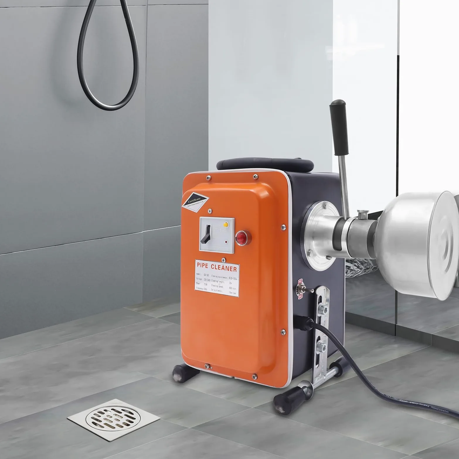 750 W 400 rpm máquina de limpieza eléctrica de tuberías longitud de limpieza 20 m máquina de limpieza de alta presión dispositivo limpiador de tuberías limpiador de desagües