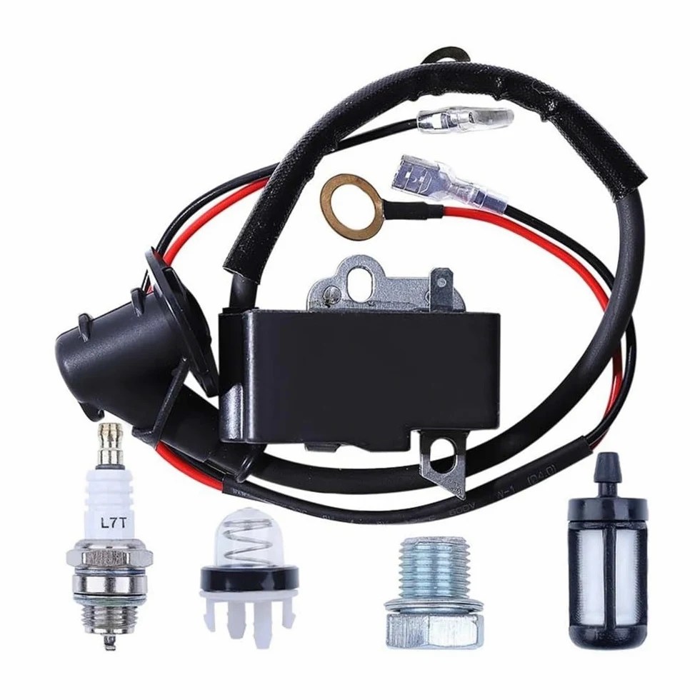 Kit de bujías de Bobina de Encendido Compatible con Stihl TS420 TS410, cebador de Motosierra, Piezas del Filtro de Combustible 42384001301 42384001307 42381301A