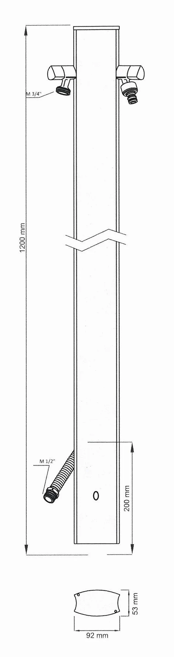 S&M 551703 – Columna de agua Aquapoint Totem color rojo 120 cm de altura | Aluminio lacado con pintura antiarañazos | Incluye colgador para manguera y 2 grifos diseño premium | Para jardines y patios