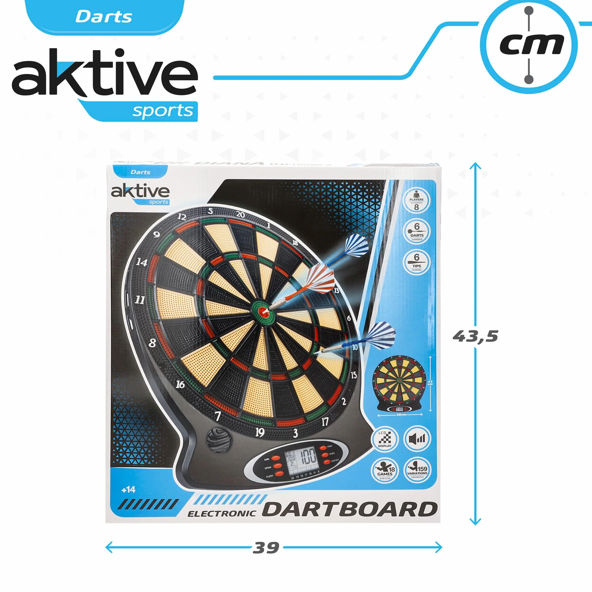 AKTIVE Diana electrónica multijuegos Dardos Digital Pared Juguete Deportivo Puntería