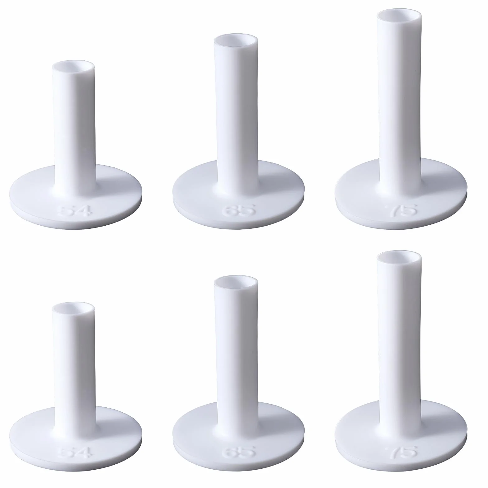 Tees de Golf de Goma Blandos, Accesorios para Pelotas de Golf Blancos en Forma DET, 6 Piezas para Practicar en Interiores y Exteriores