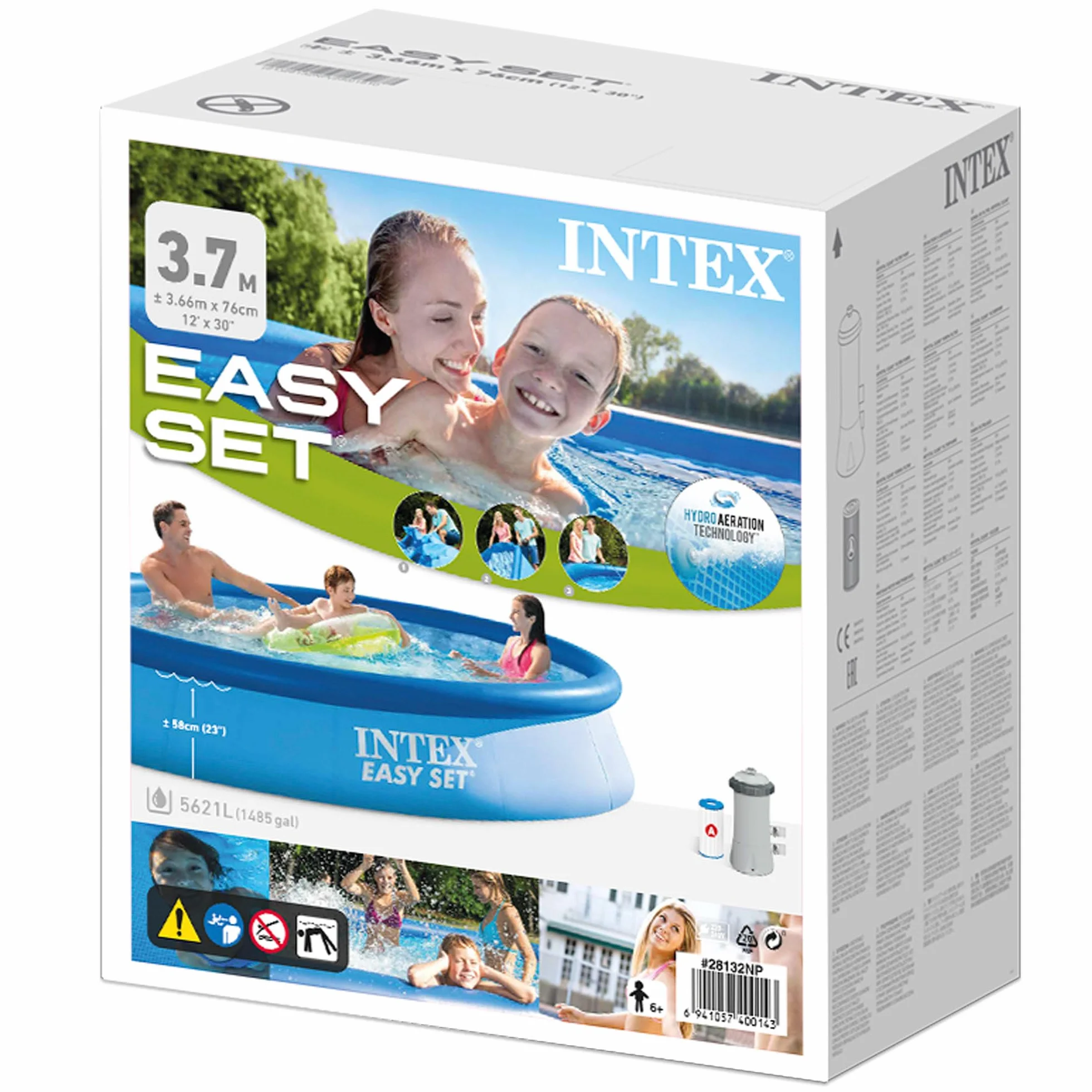 Intex 56422 - Piscina Hinchable, Ø366x76 cm, 5.621 litros, Piscina Redonda, con depuradora Cartucho, 2.006 litros/Hora, Filtro Cartucho Tipo A, para 5 Personas