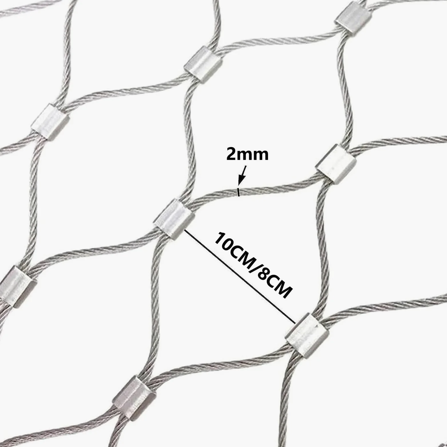 Malla de alambre de acero inoxidable 304 para malla de balaustrada de cable flexible, valla extensible duradera para protección contra caídas de balcón, escalera