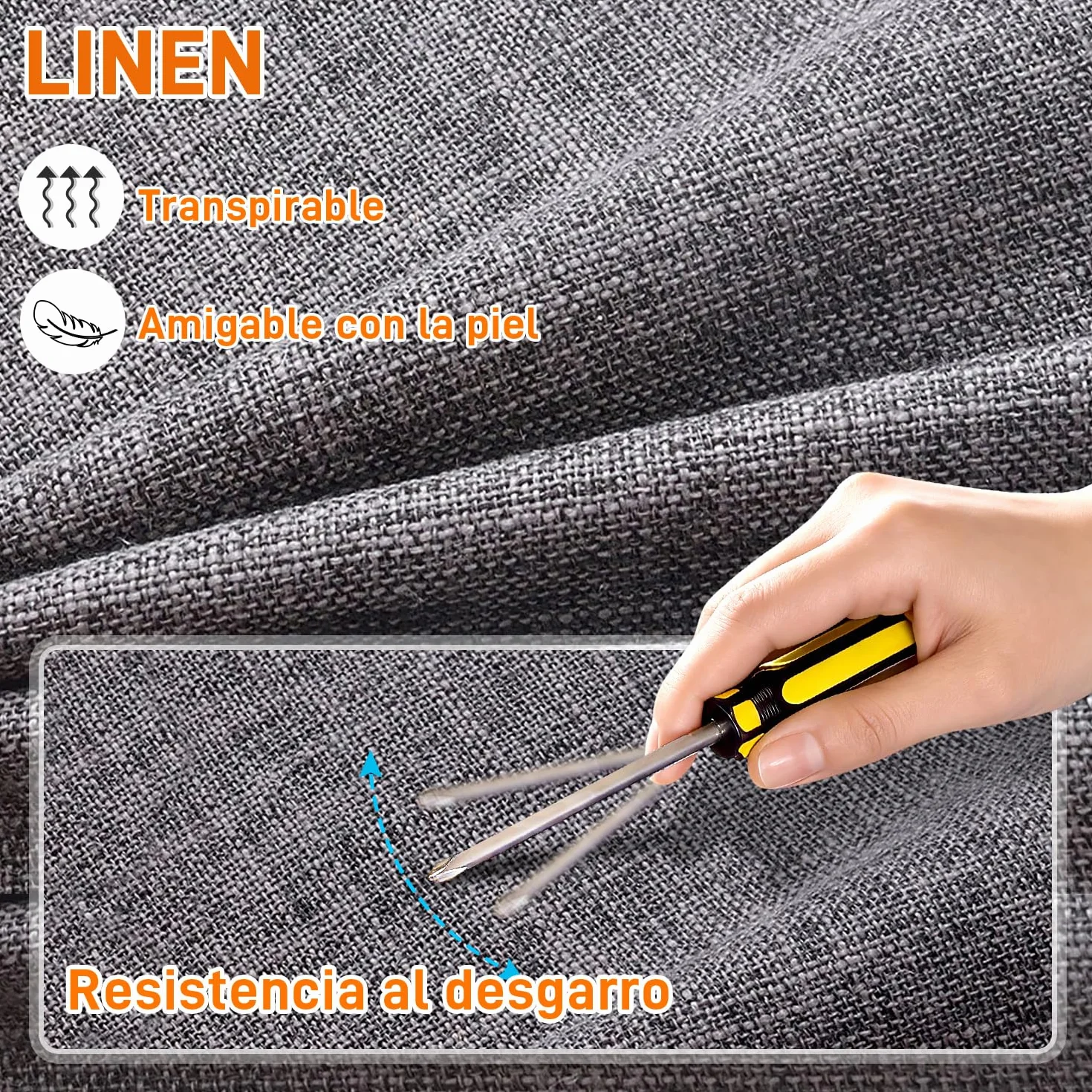 Cojín para Banco Lino Parte Inferior Antideslizante, Cojin Banco Interior Exterior Espuma de Alta Resistencia, Cojín de Muebles para Banco de jardín y Patio, Ventana