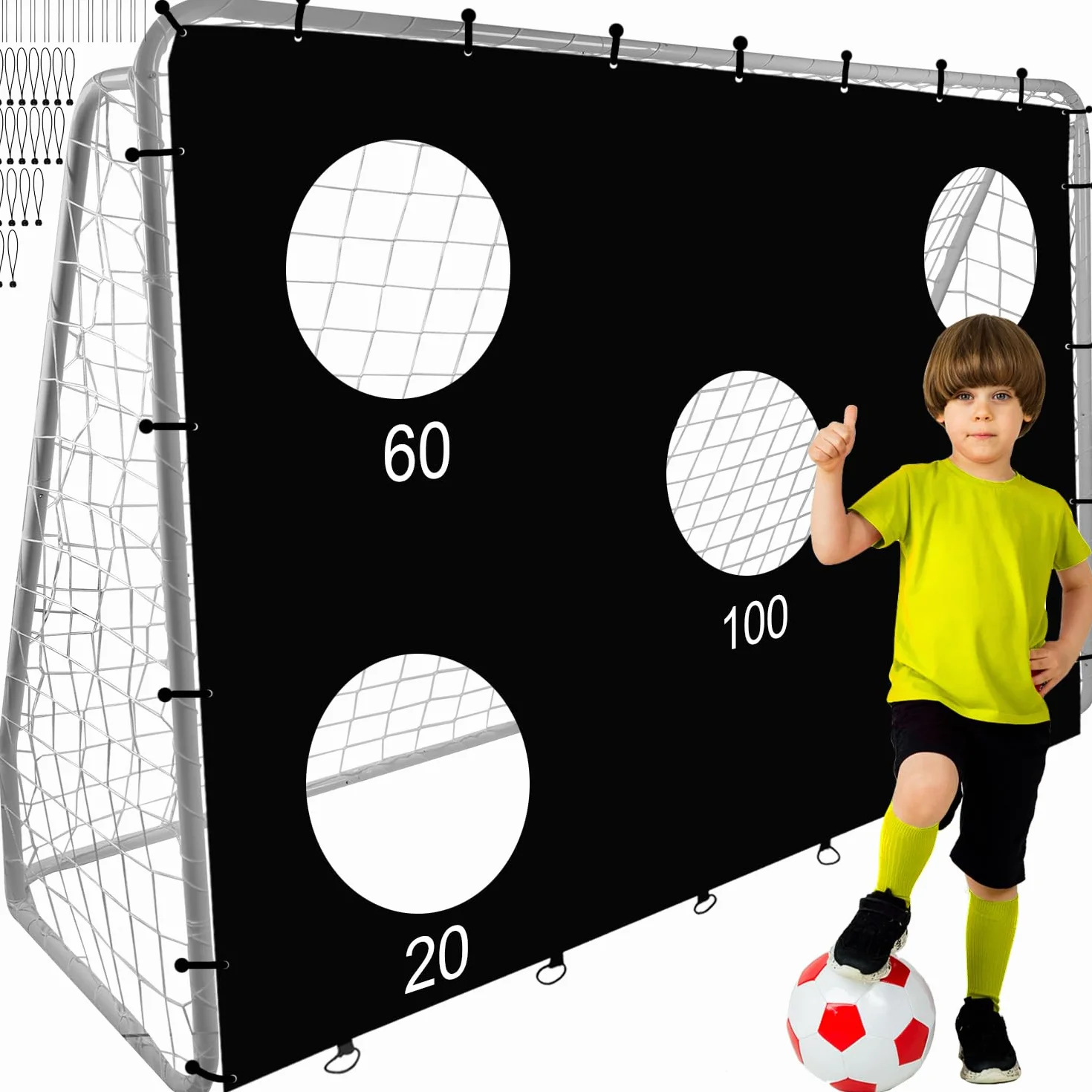 TRIZAND Portería de fútbol 170 x 240 x 85 cm