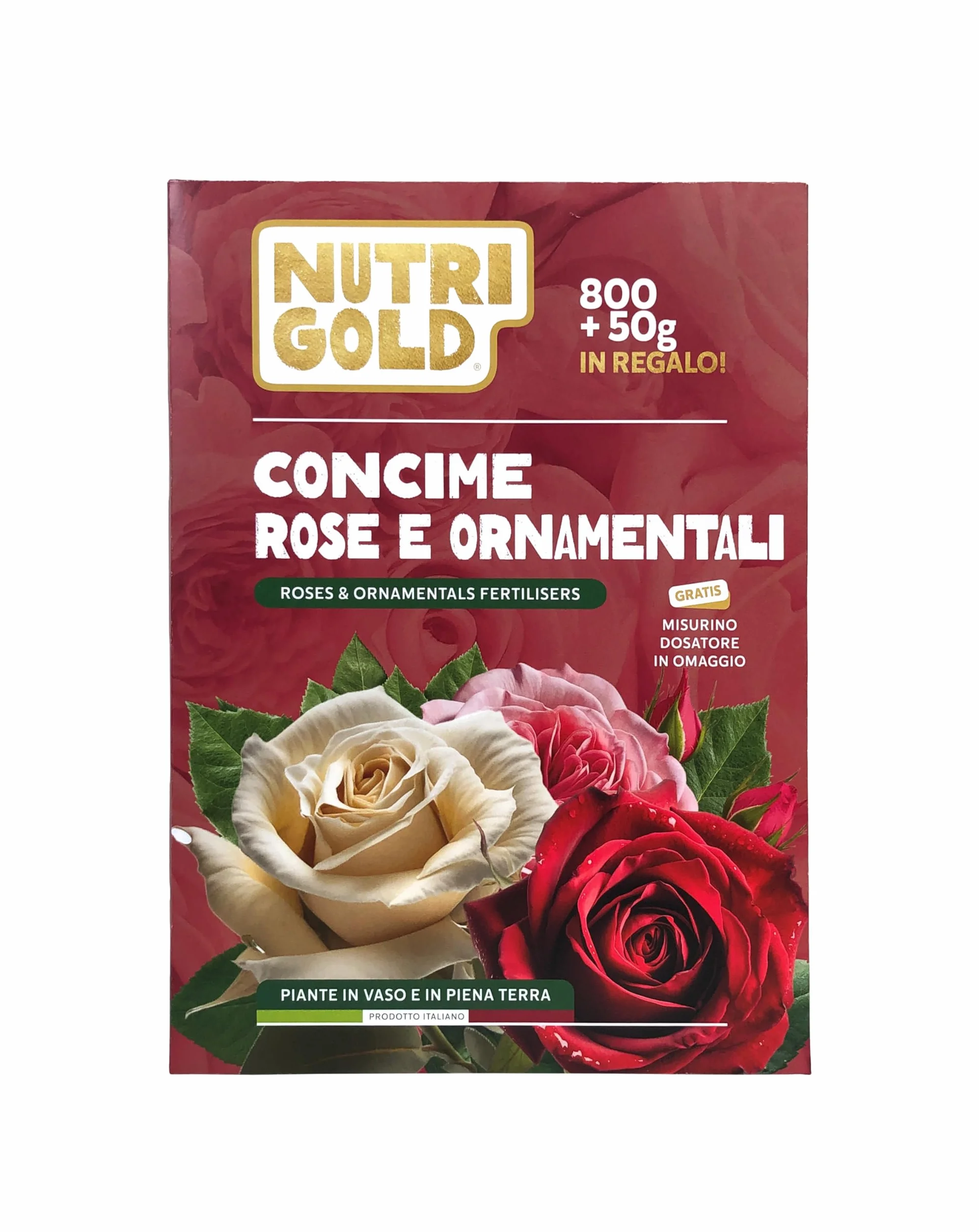NutriGold® fertilizante Rosas y Flores | Abono para Rosas, Flores y Plantas Floridas - Estimula Floraciones Ricas e Intensas - 100% Natural Km0 - Sólido 800g + 50g Gratis