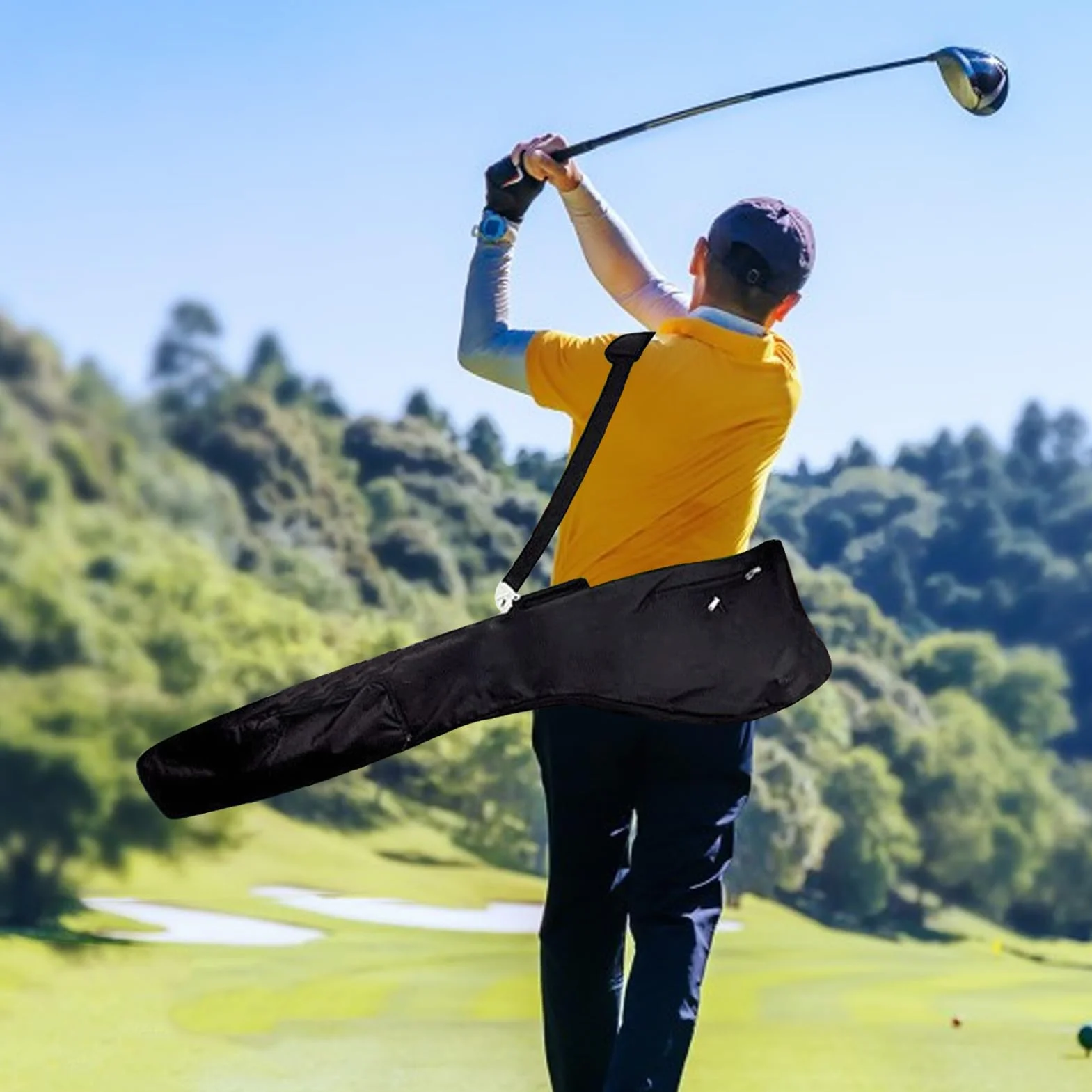 Bolsa de golf compacta impermeable con correa ajustable para hombres
