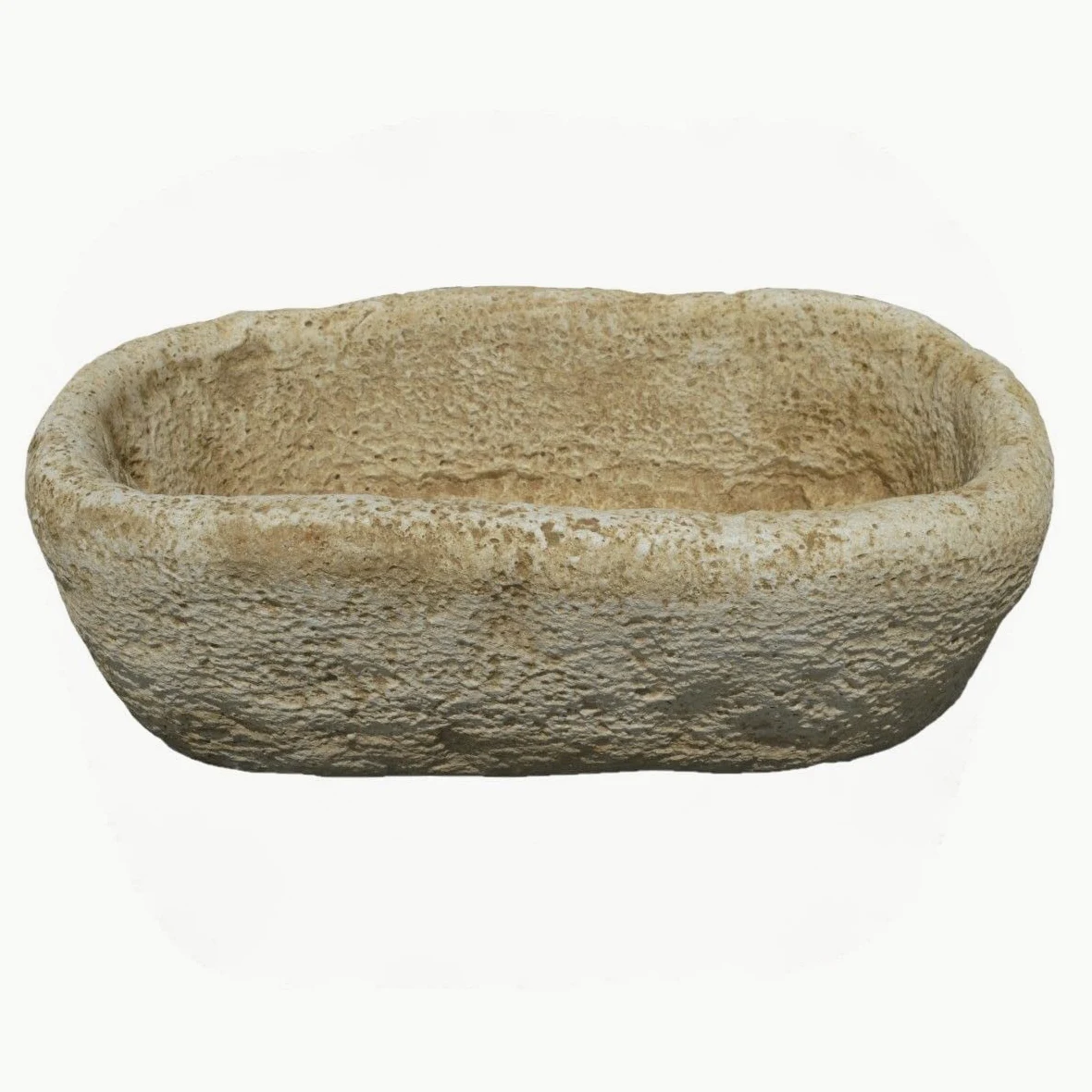 AnaParra Pila - Jardinera Rústica 40x23x14cm. Maceta para Exterior de Hormigón Piedra| Capacidad: 7L. Peso: 11Kg.